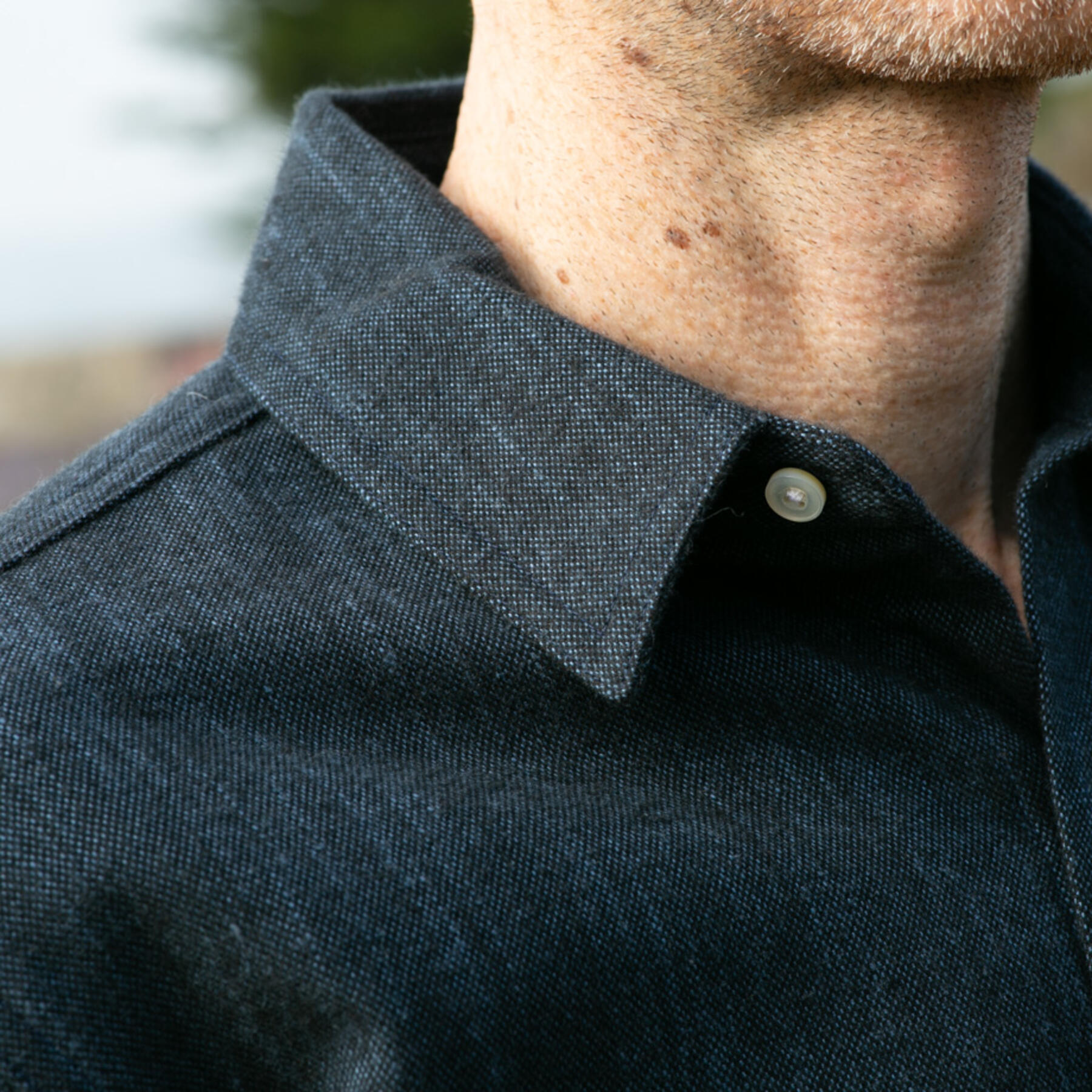 gustin #1071 slub twill shirt - navy