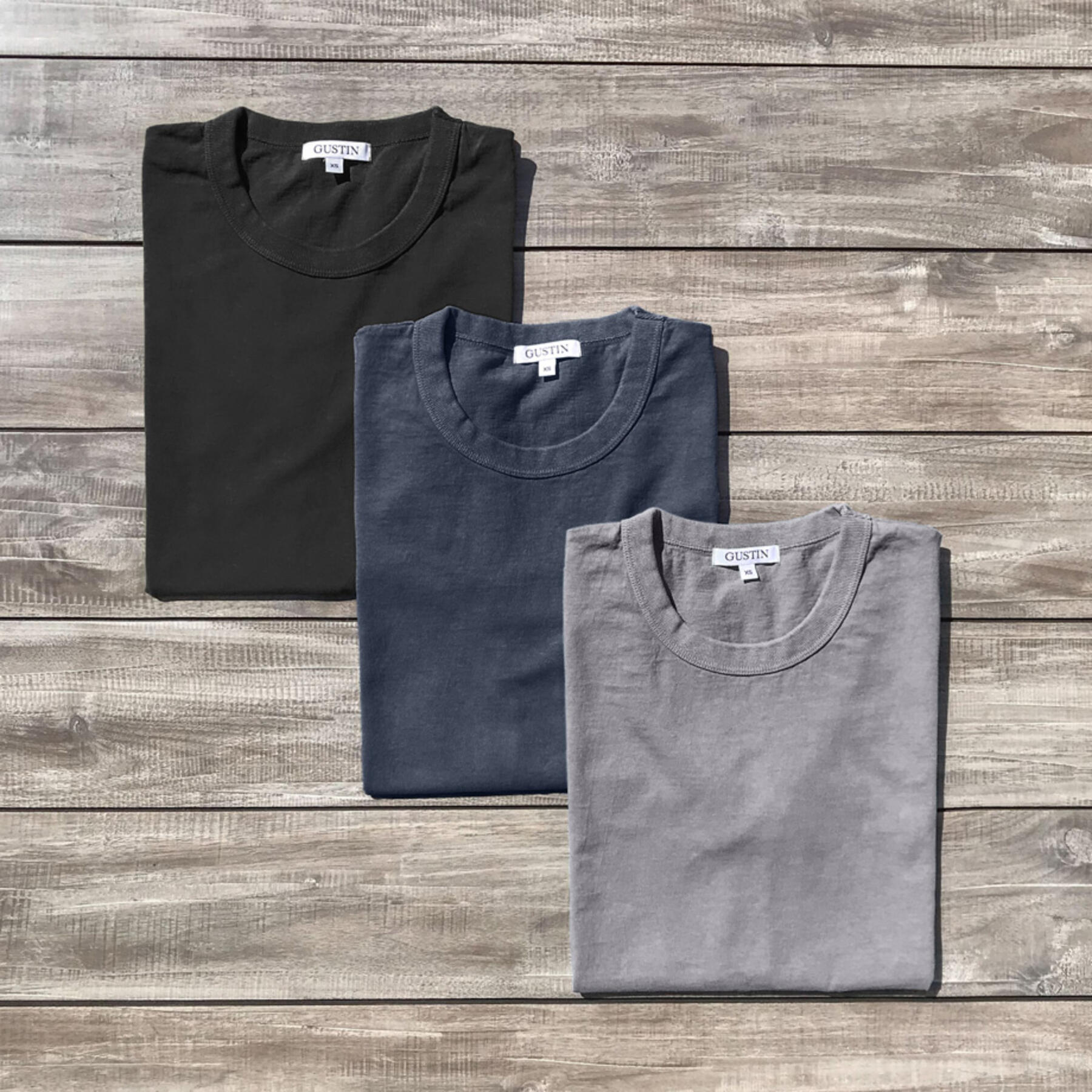 gustin heavyweight t-shirt black fade collection