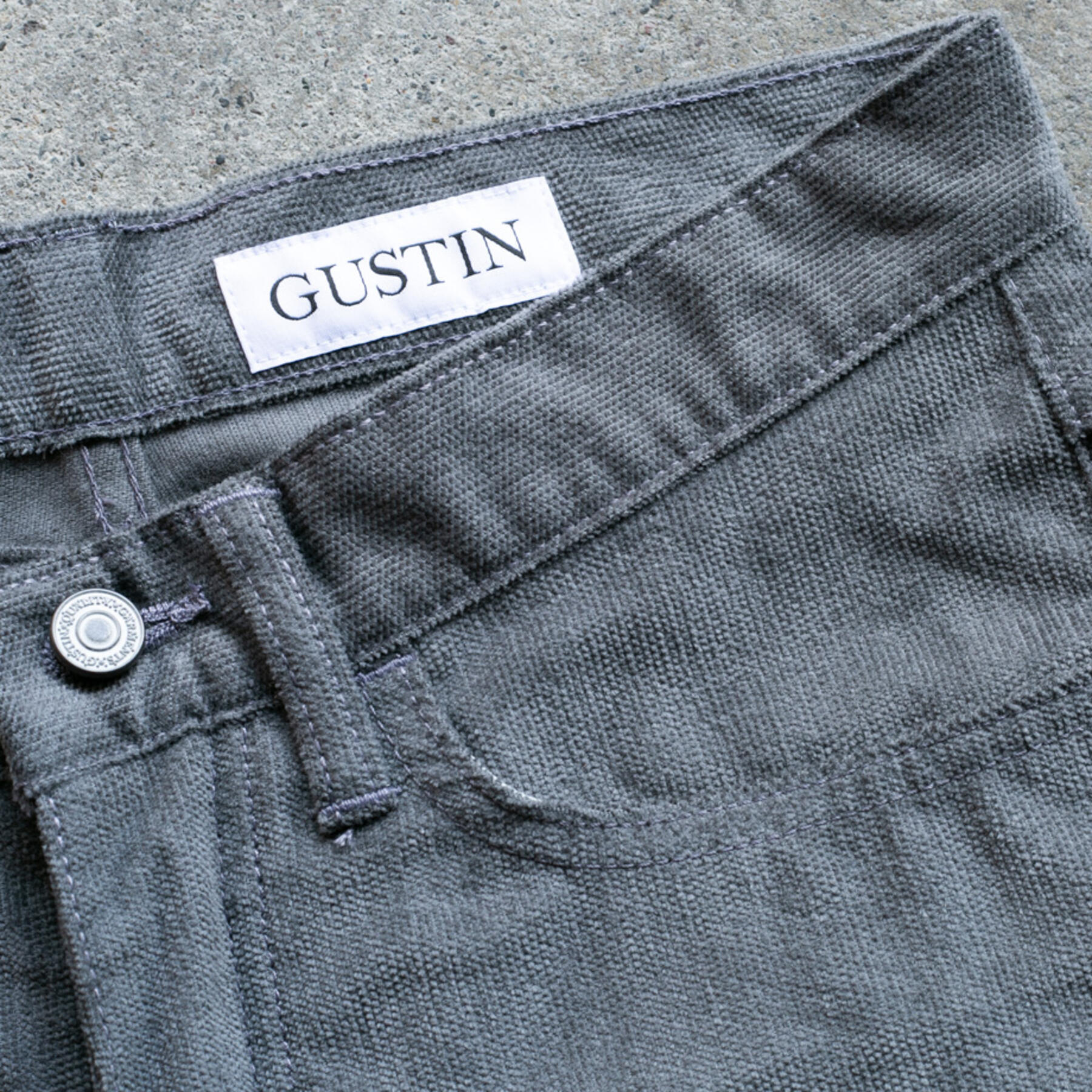 gustin #254 italian brushed corduroy - graphite