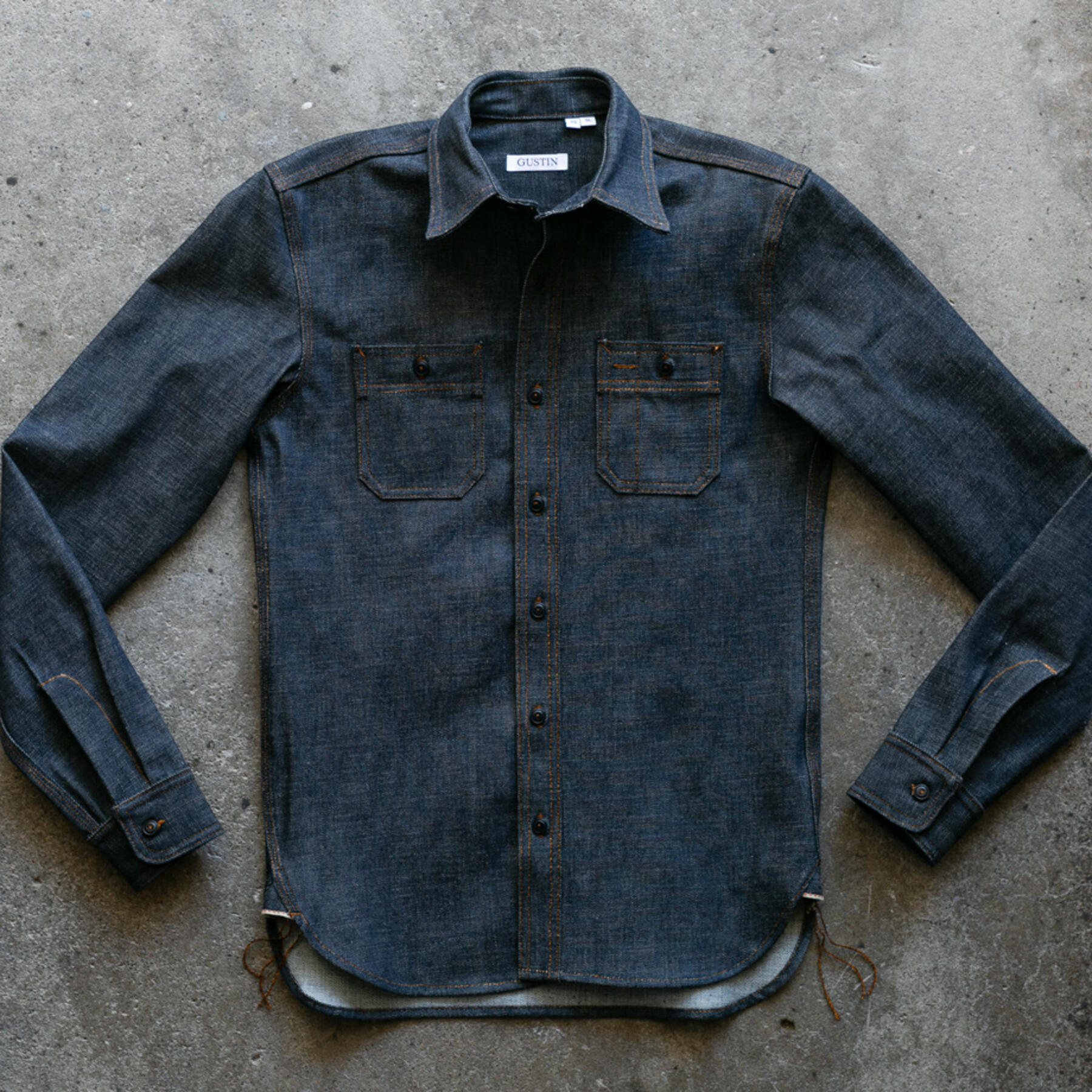 gustin #75 okayama standard workshirt - contrast thread