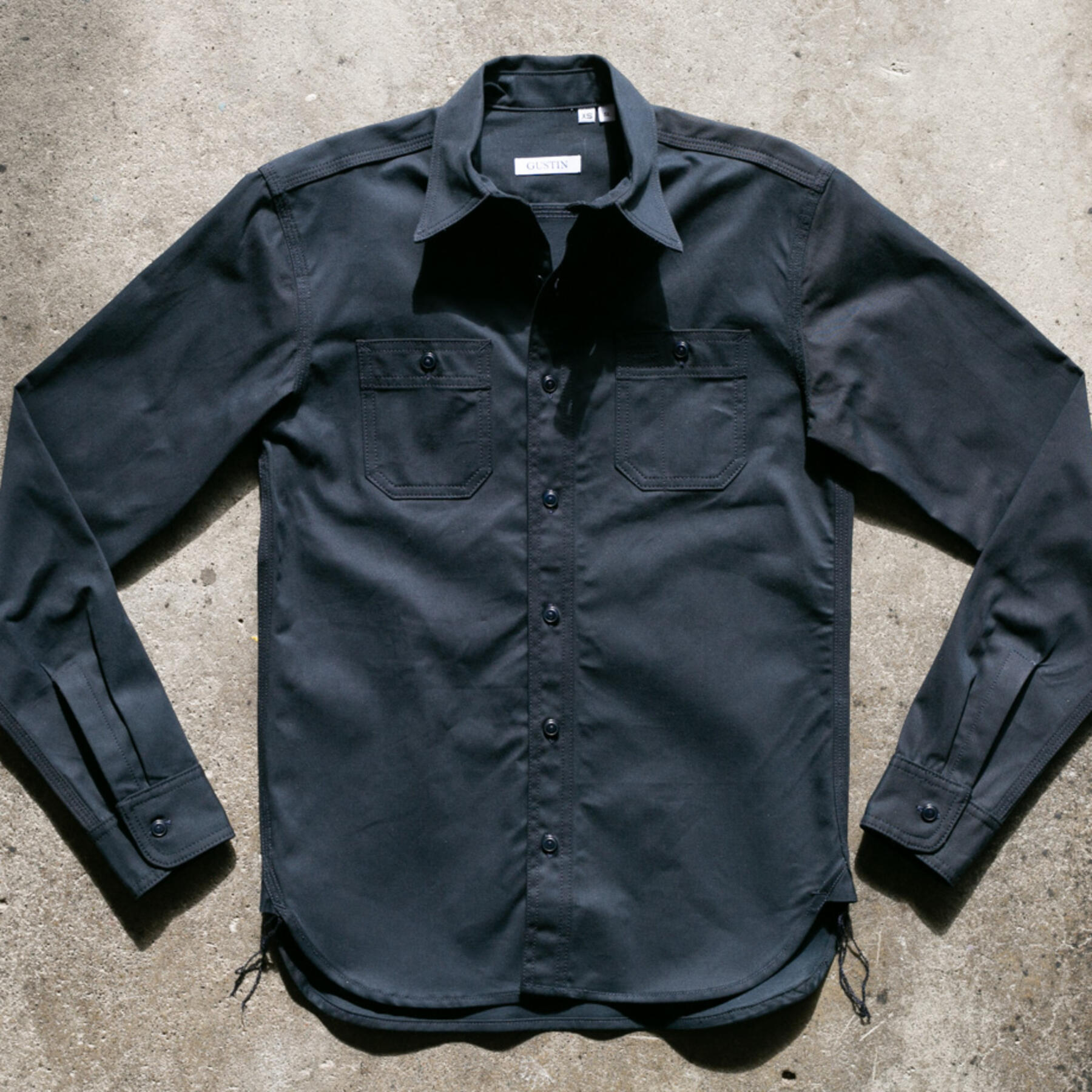 gustin #133 selvedge military twill workshirt - midnight