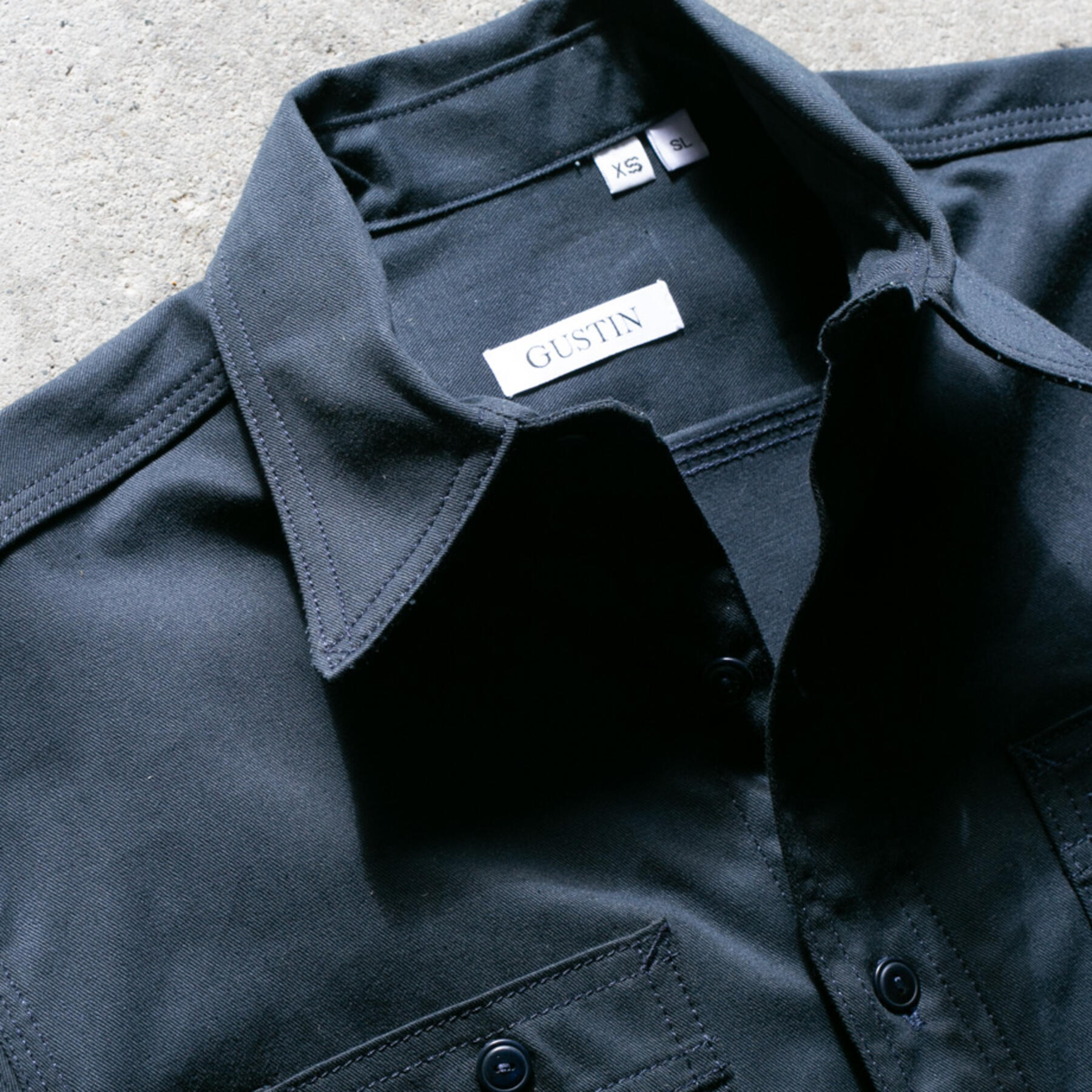 gustin #133 selvedge military twill workshirt - midnight