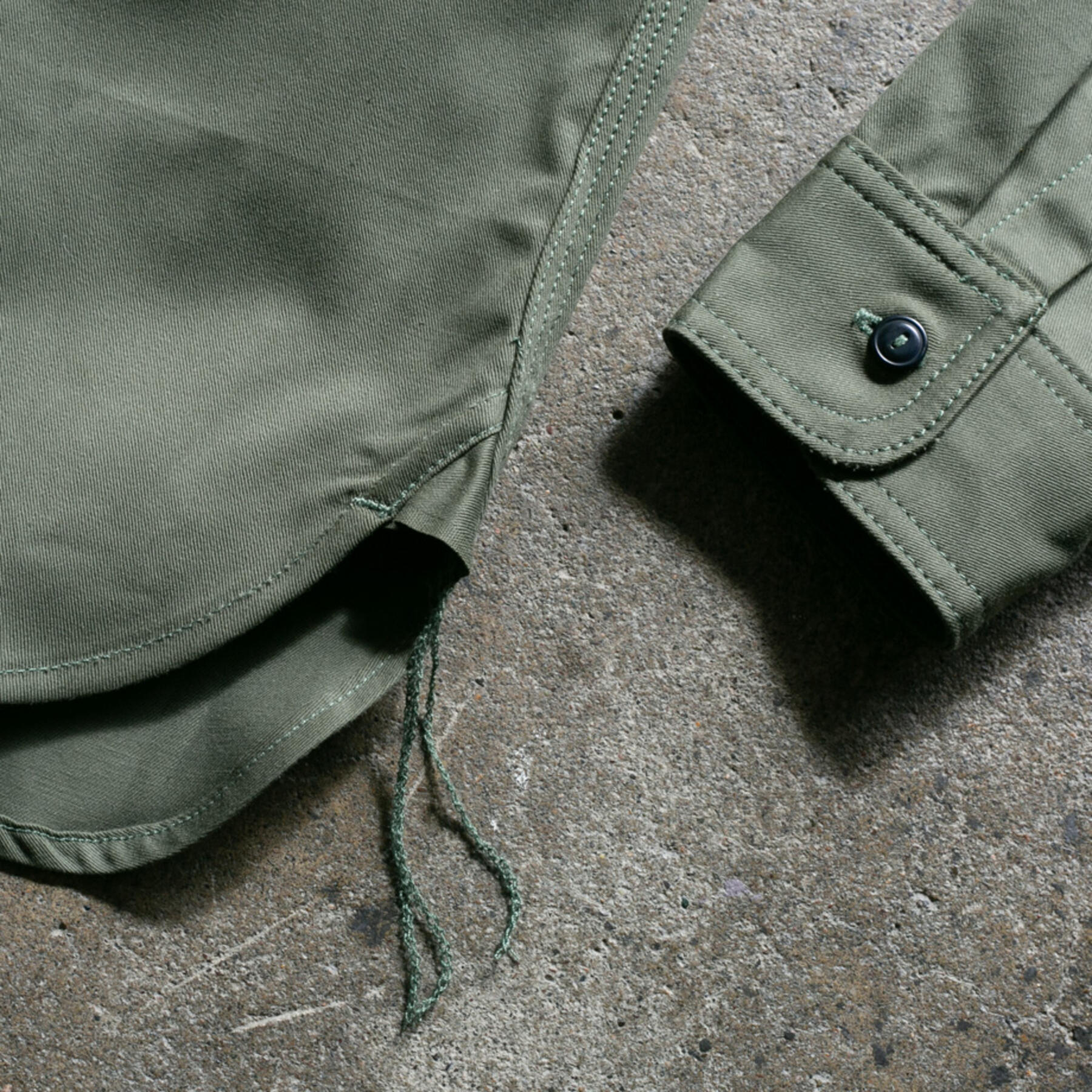 gustin #134 selvedge military twill workshirt - olive drab