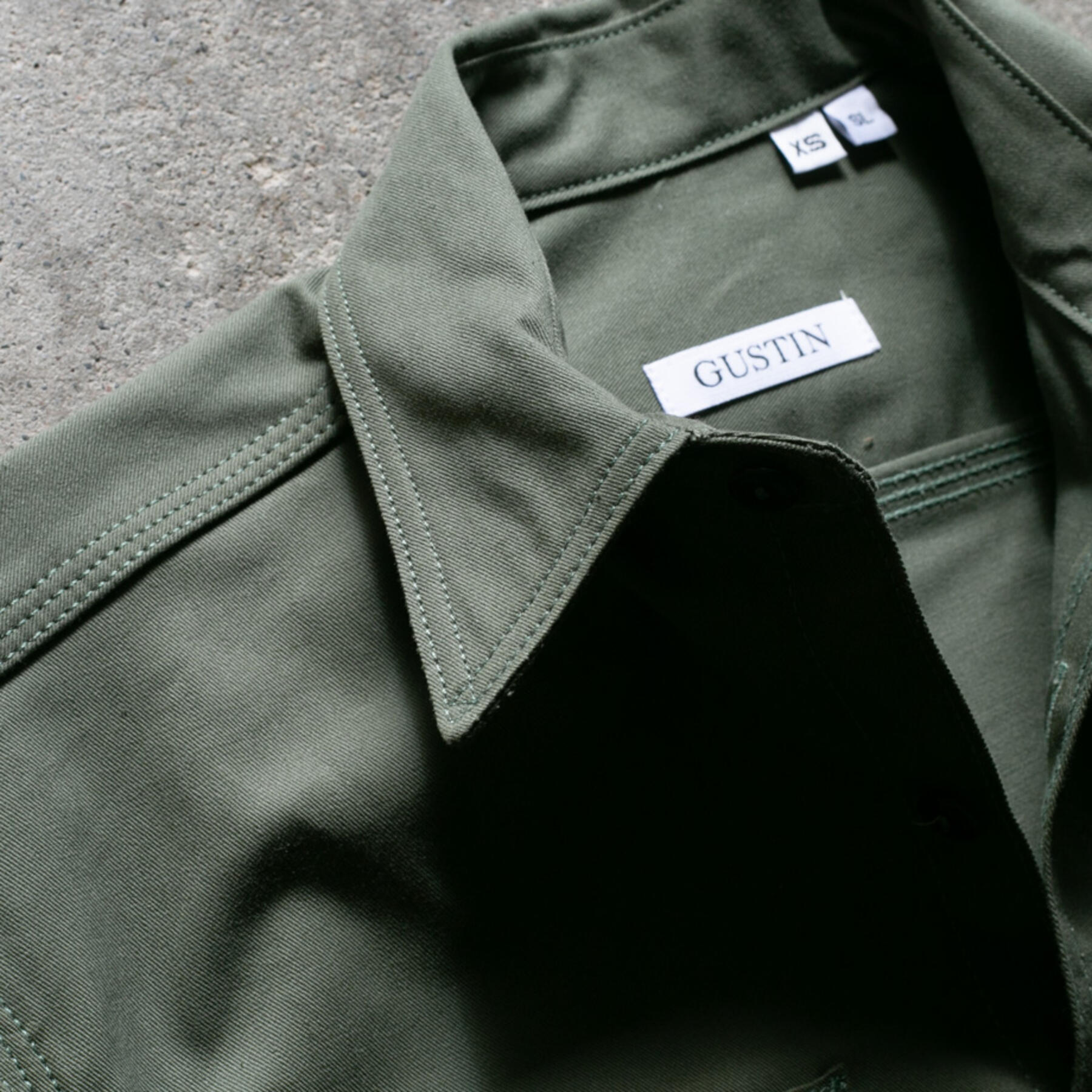 gustin #134 selvedge military twill workshirt - olive drab