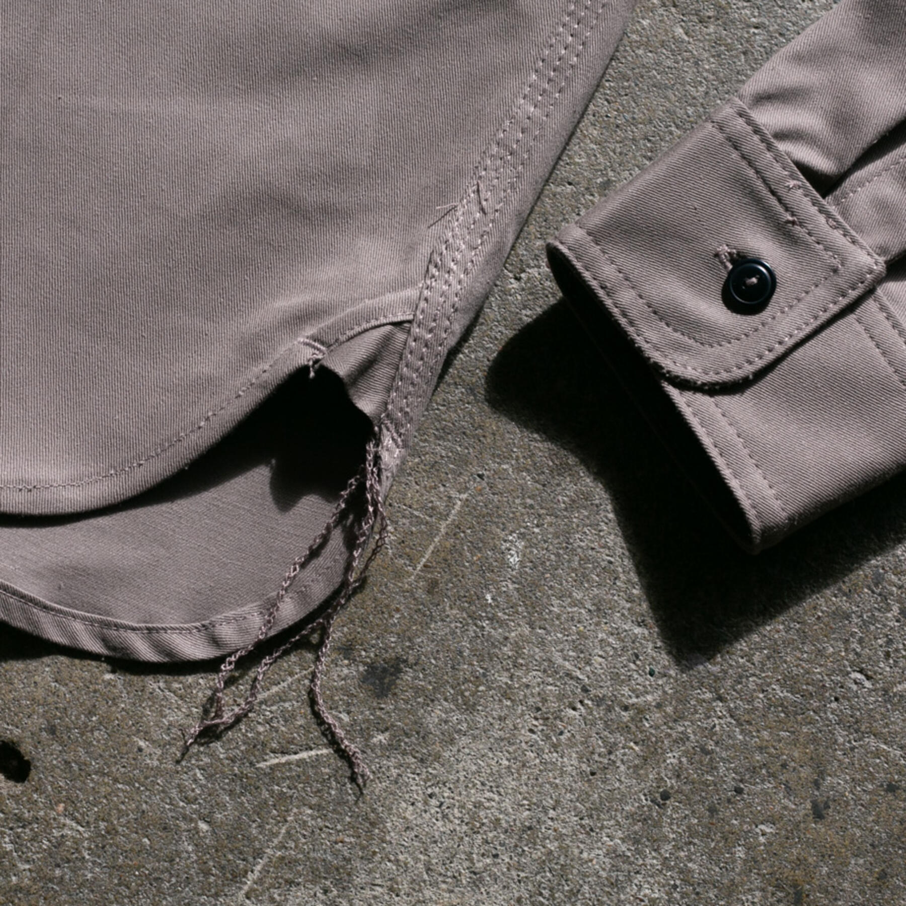 gustin #135 selvedge military twill workshirt - grey