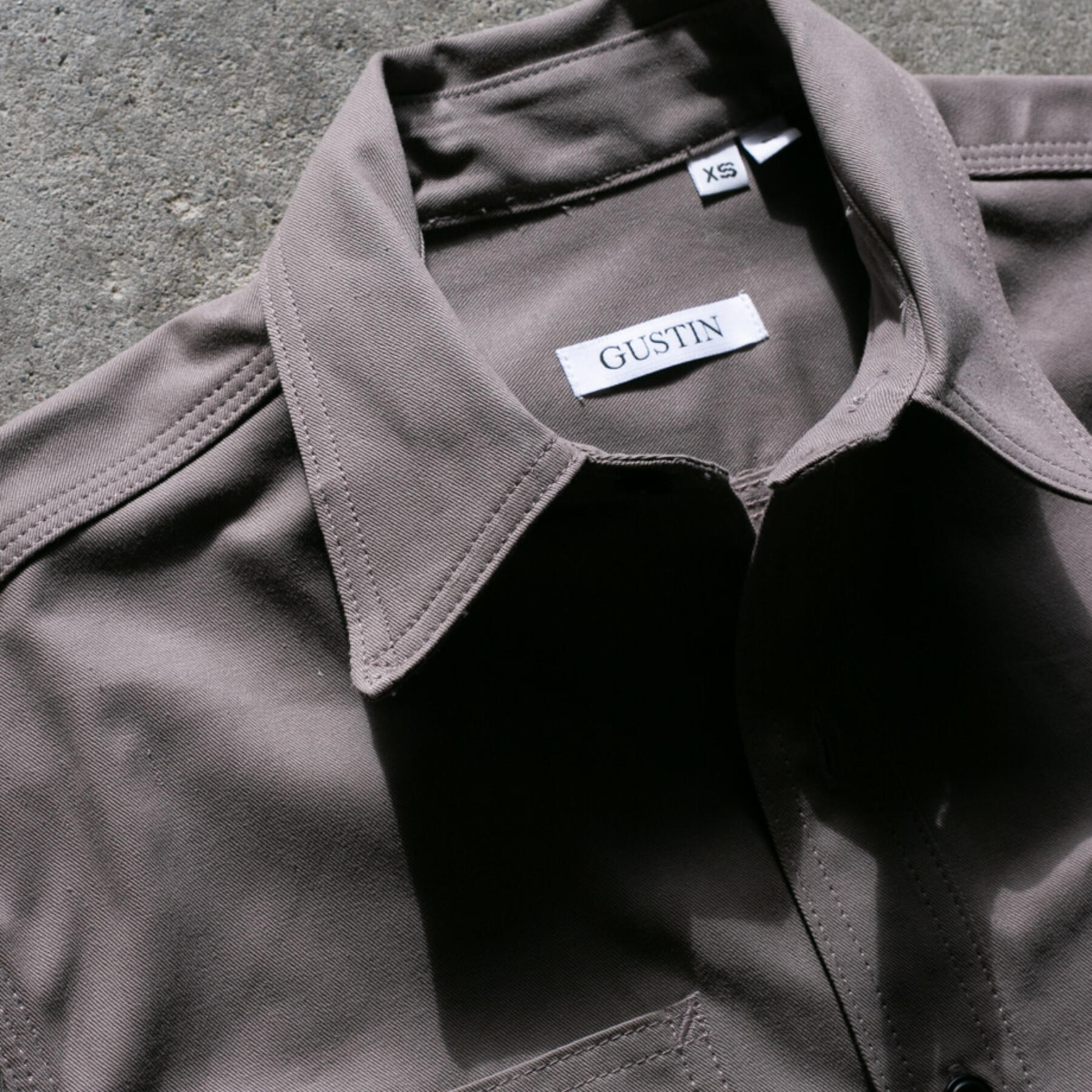 gustin #135 selvedge military twill workshirt - grey