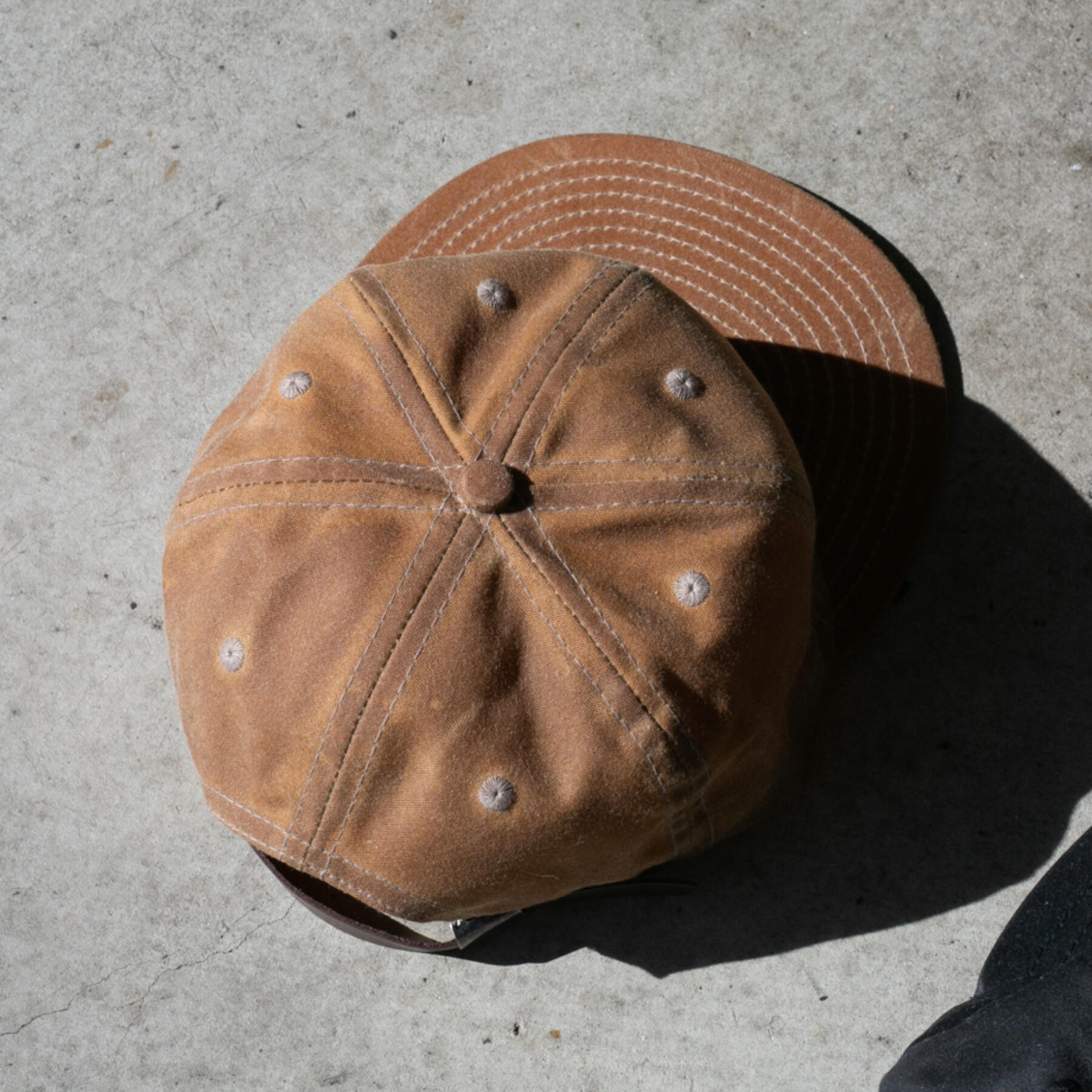 gustin 6 panel cap - brown waxed canvas