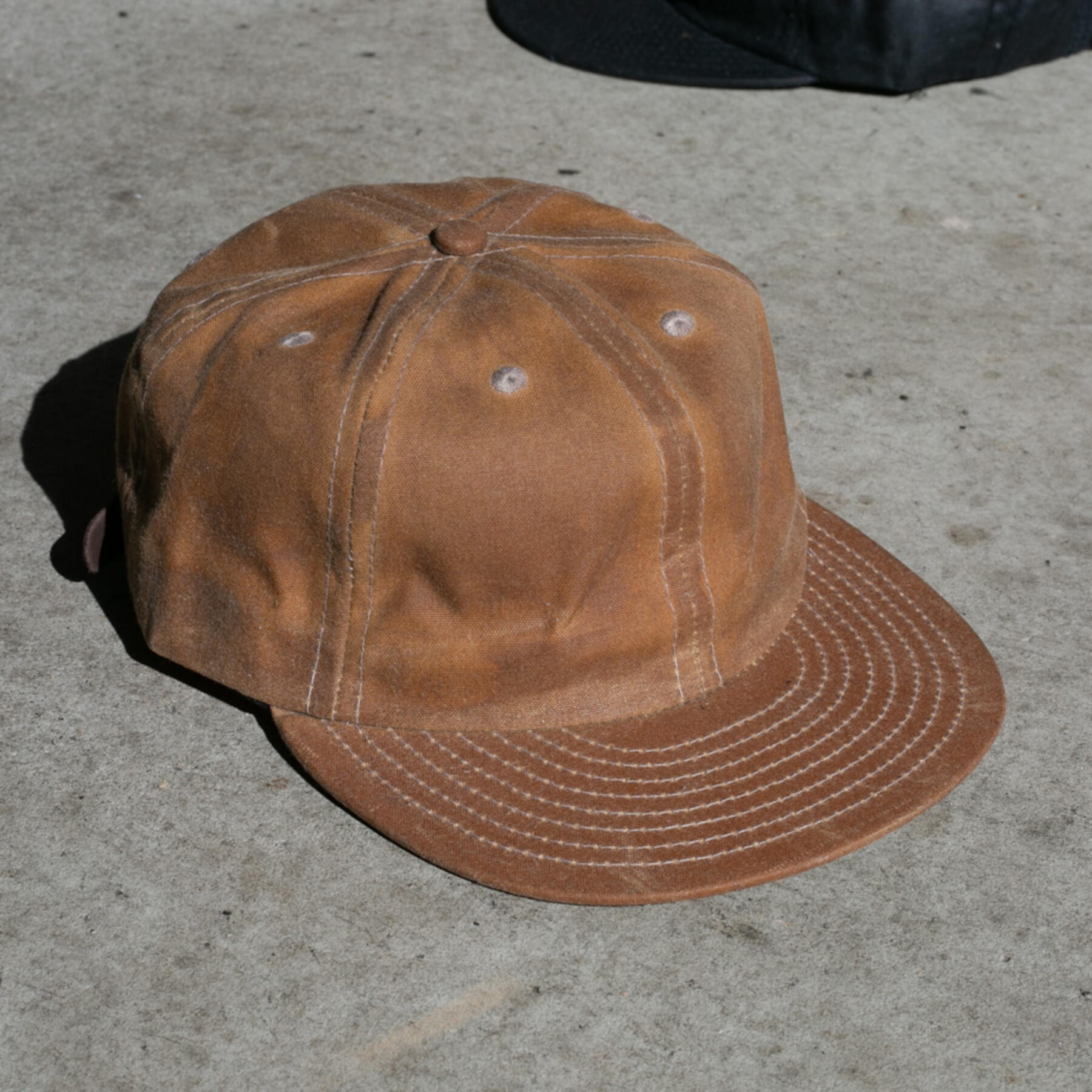 gustin 6 panel cap - brown waxed canvas
