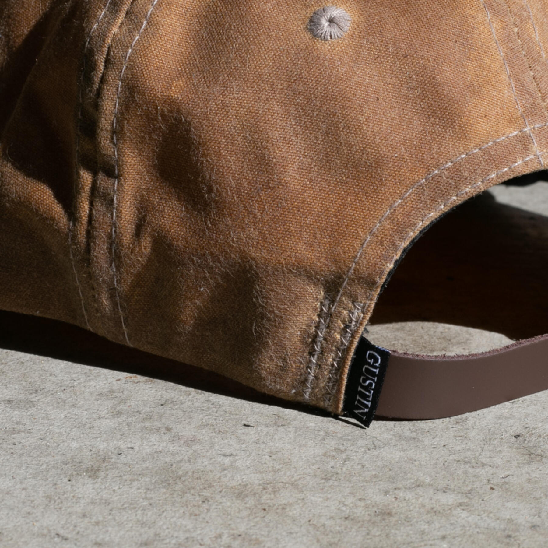 gustin 6 panel cap - brown waxed canvas