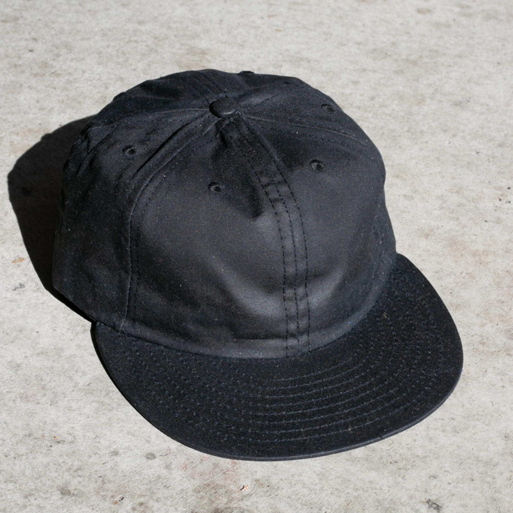 gustin 6 panel cap - black waxed canvas