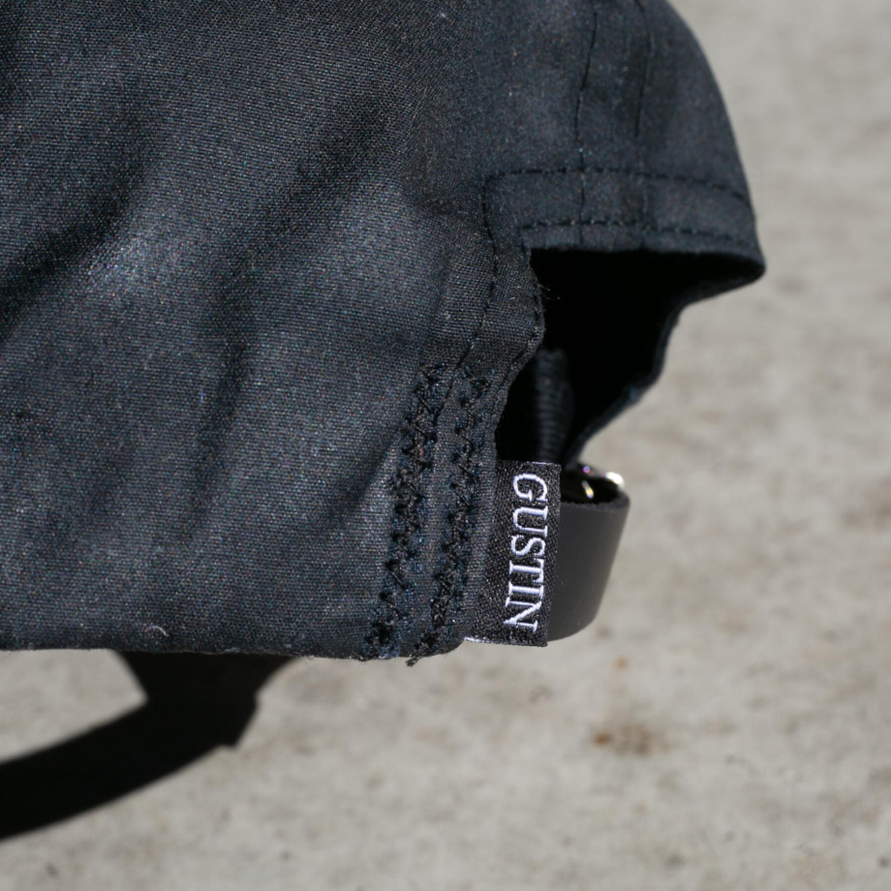 gustin 6 panel cap - black waxed canvas