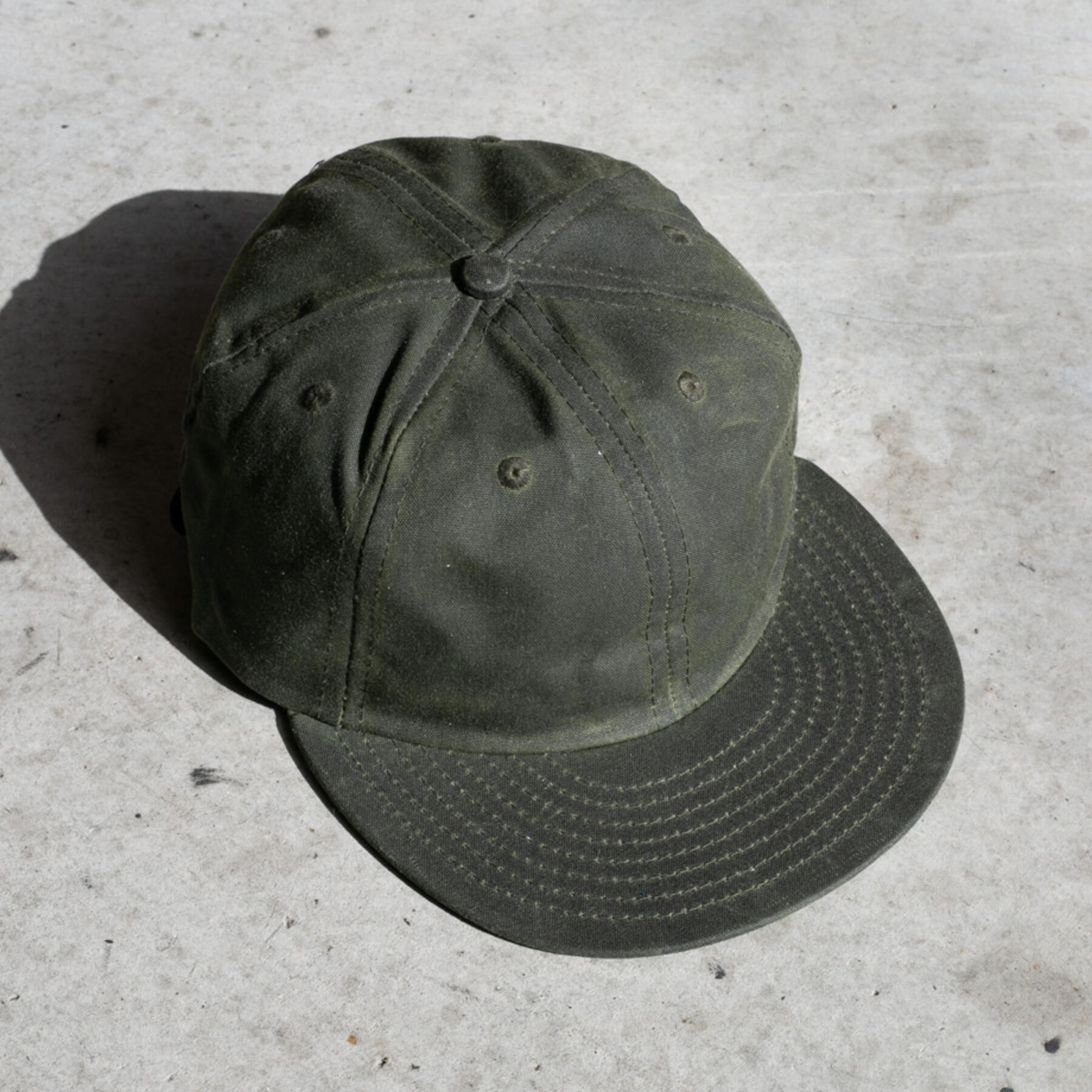 gustin 6 panel cap - olive waxed canvas