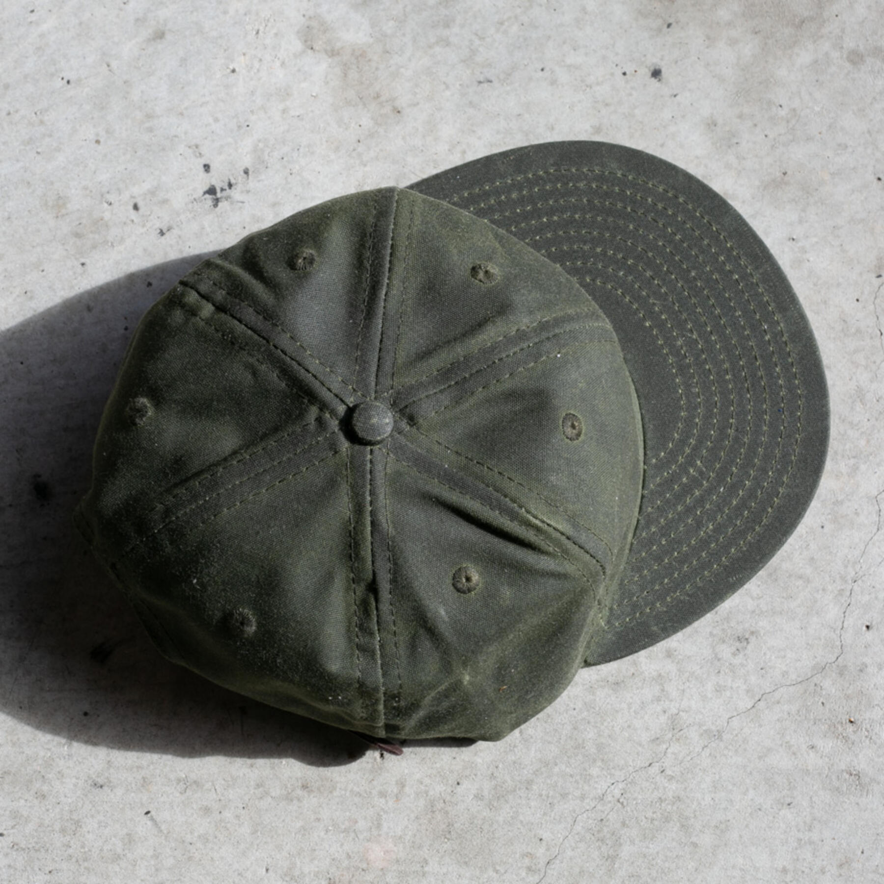 gustin 6 panel cap - olive waxed canvas