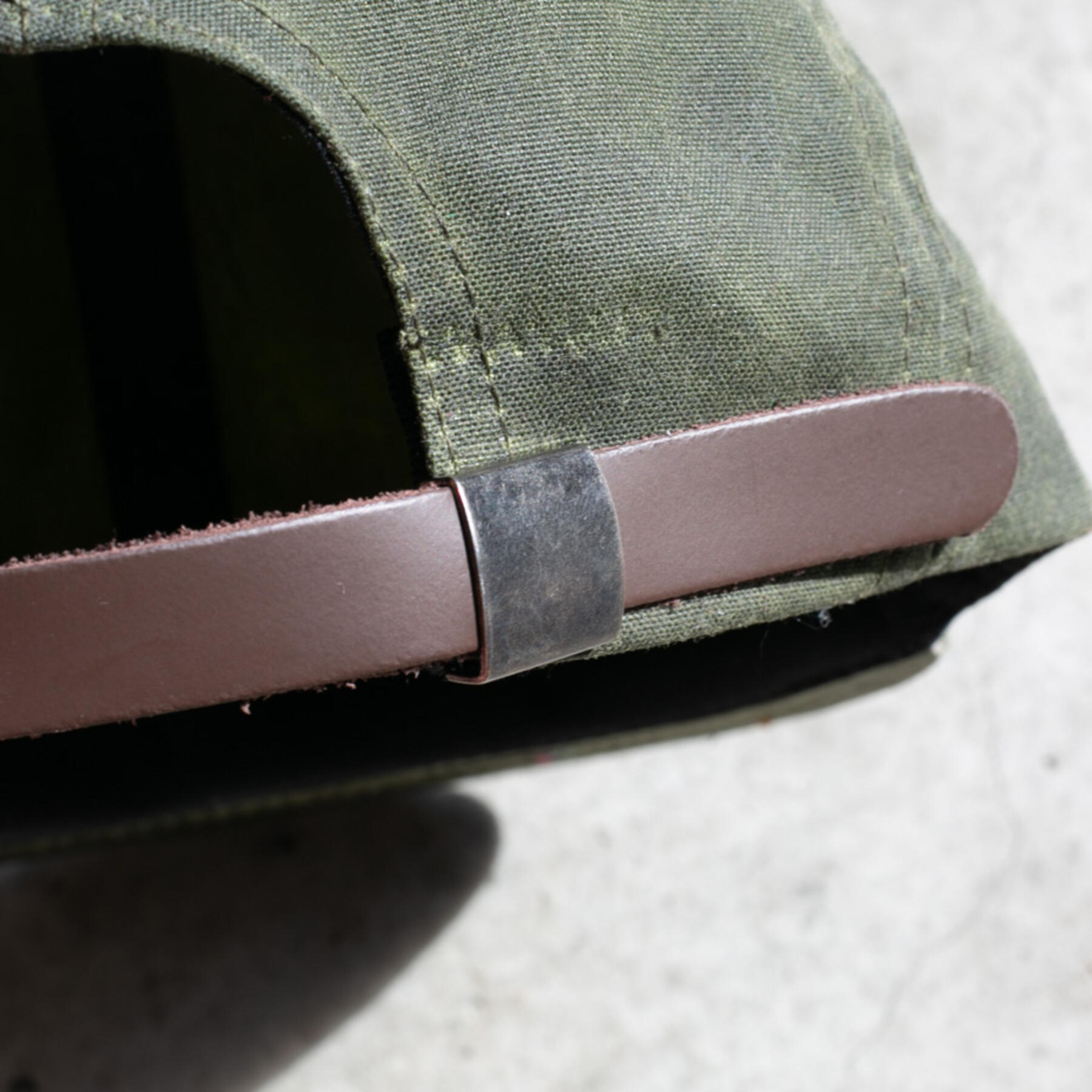 gustin 6 panel cap - olive waxed canvas