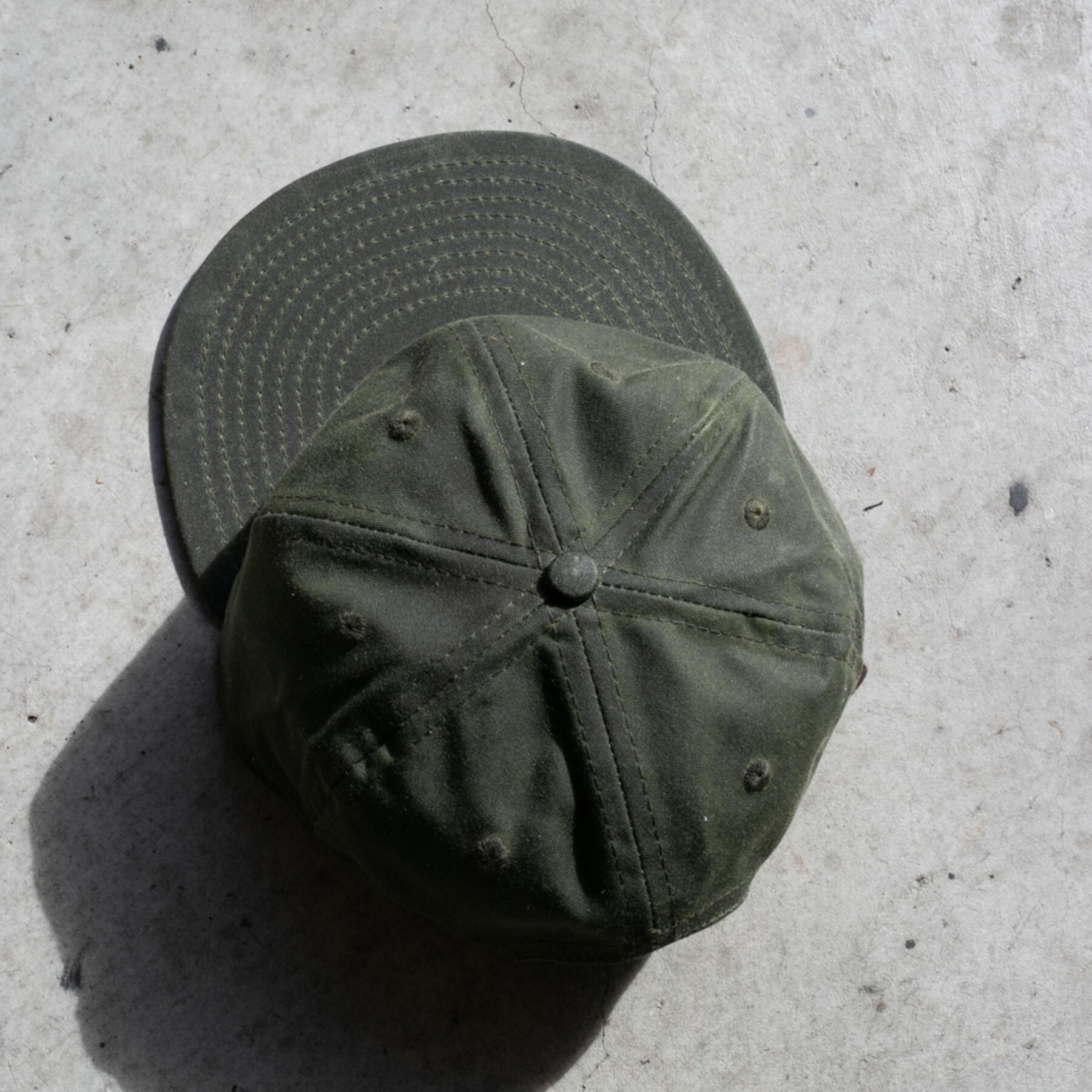 gustin 6 panel cap - olive waxed canvas