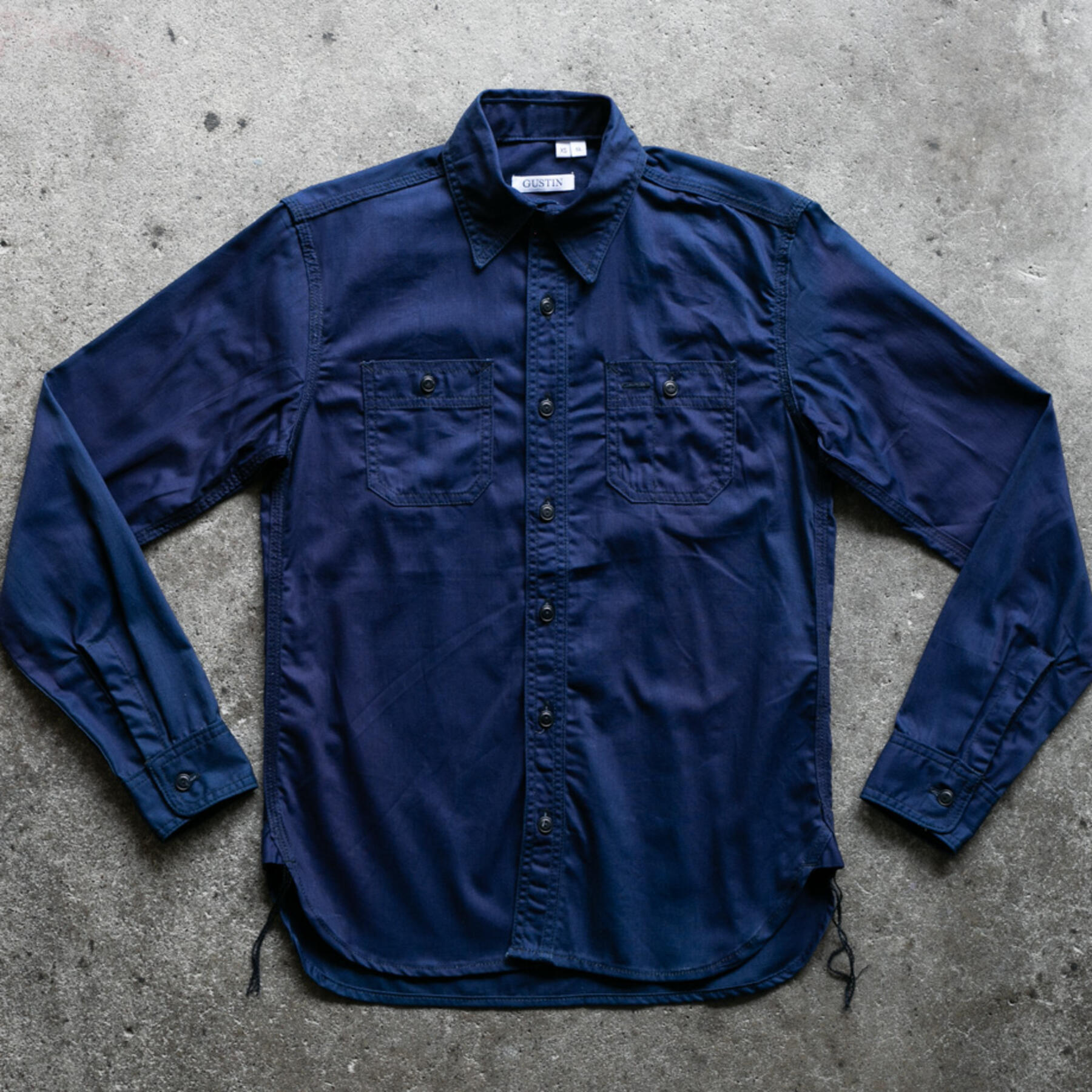 gustin #136 double indigo poplin workshirt