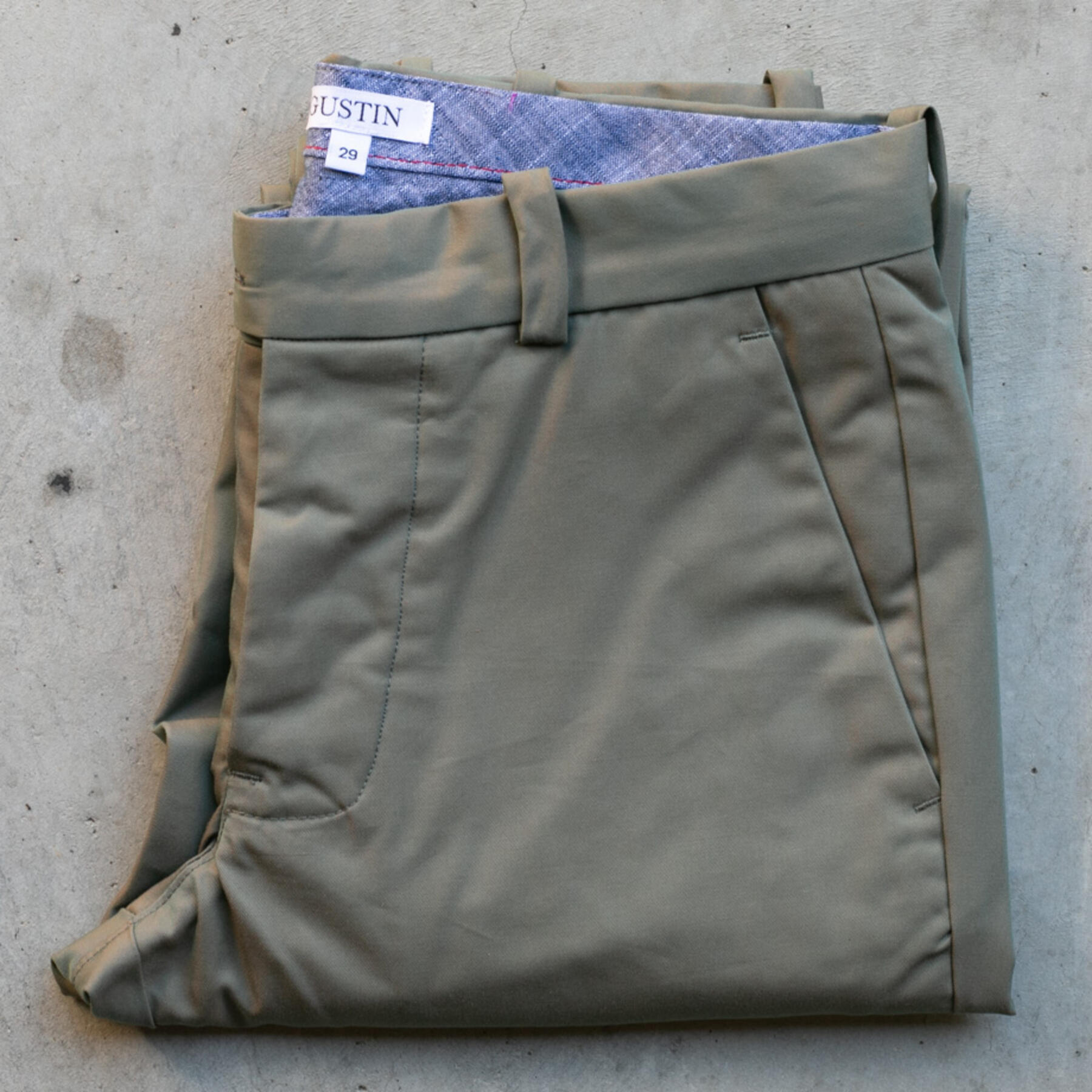 gustin #225 japan silk chinos - grey olive