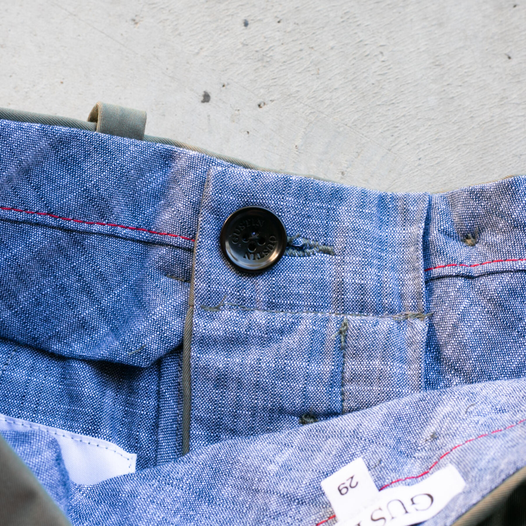 gustin #225 japan silk chinos - grey olive