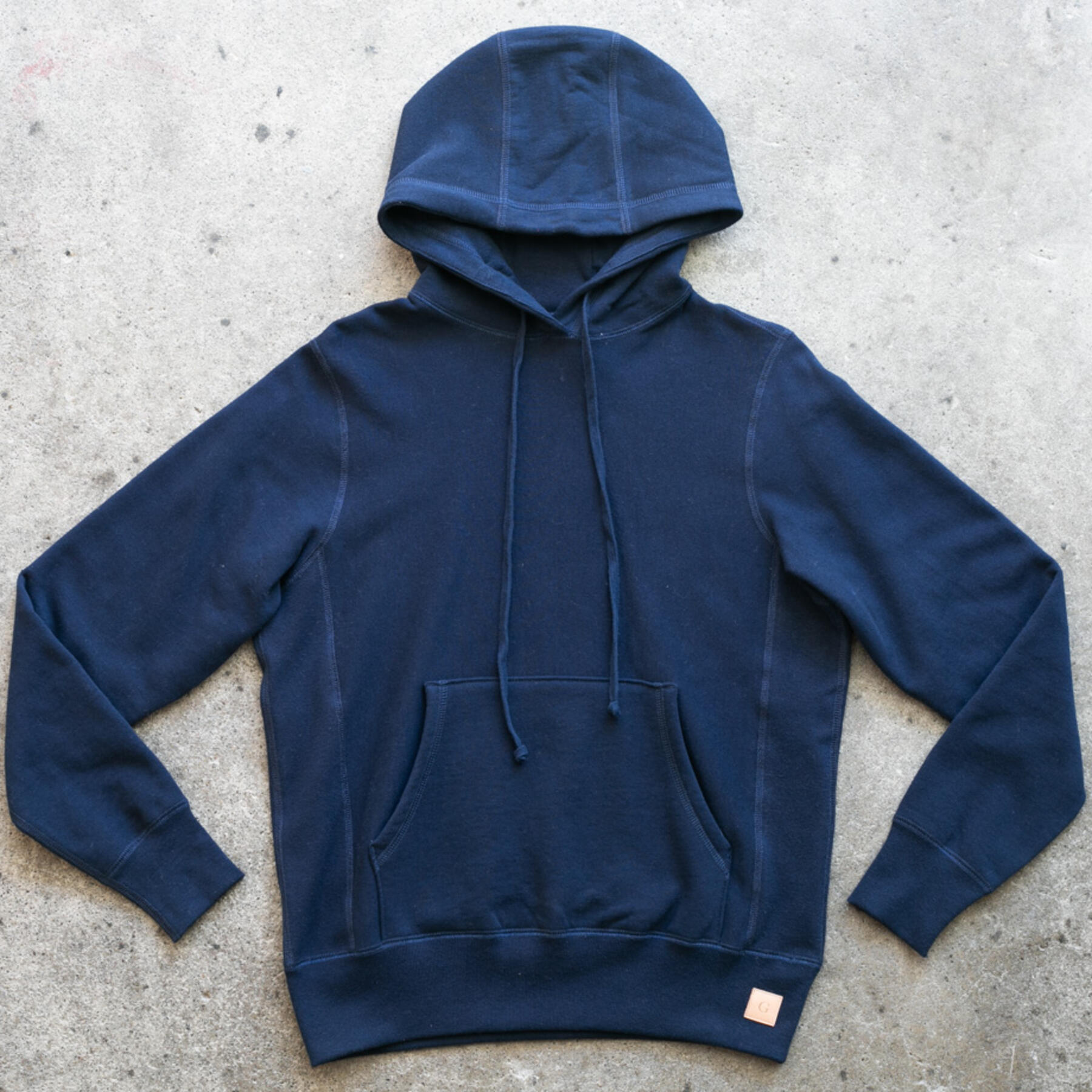 gustin vintage heavyweight pullover hoodie - navy