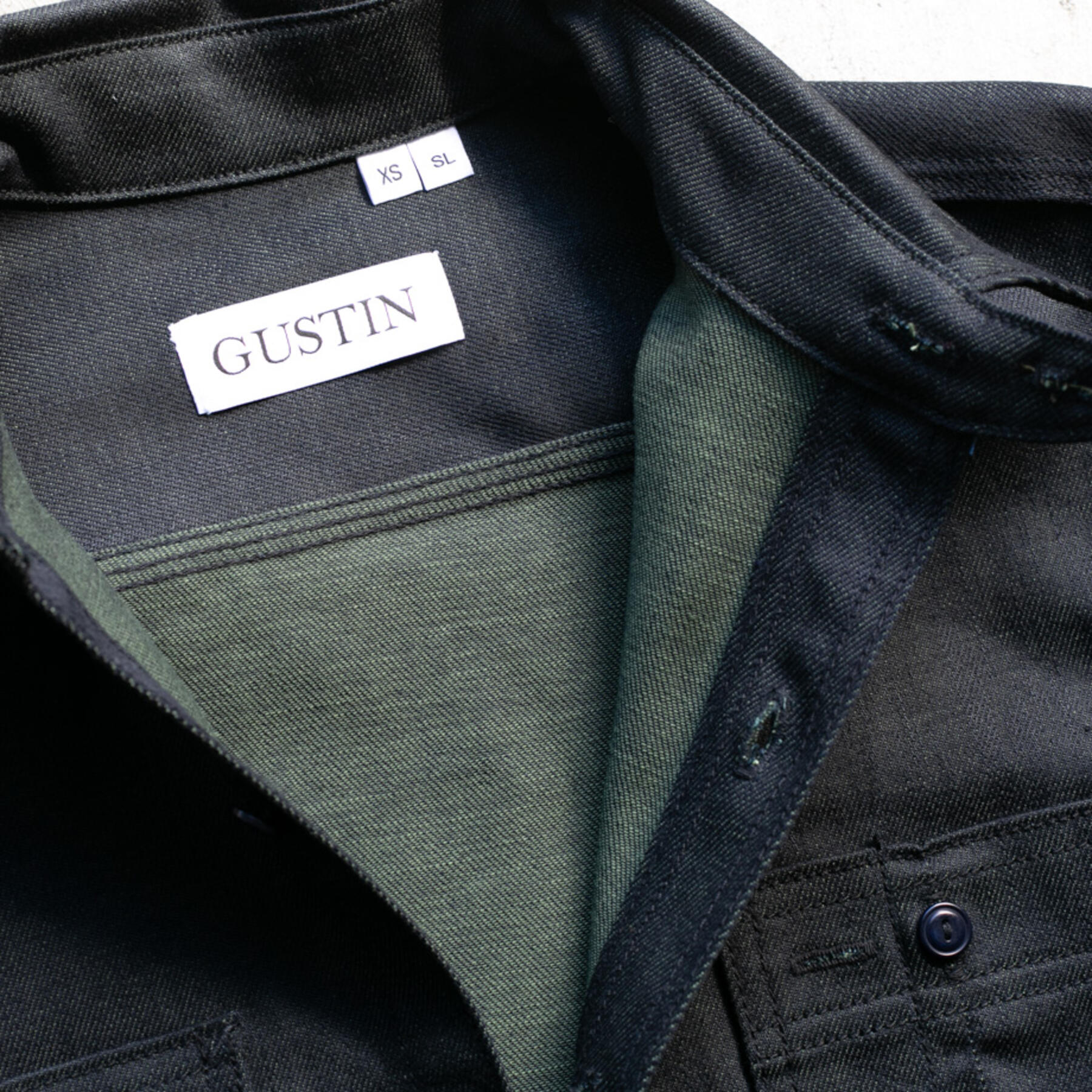 gustin #138 indigo x army workshirt