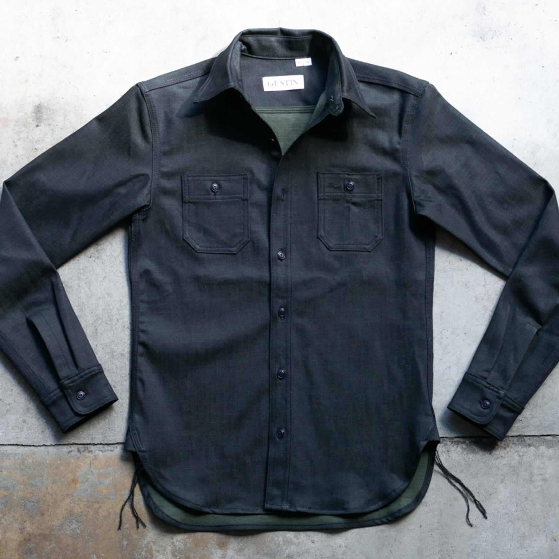 gustin #138 indigo x army workshirt