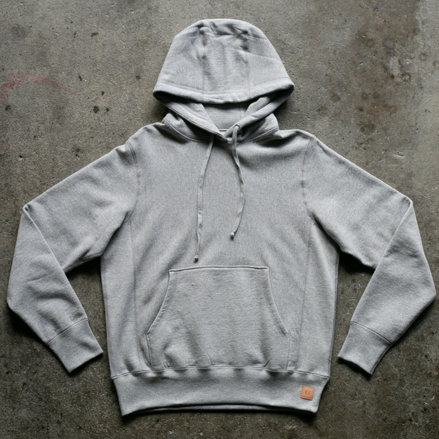 gustin vintage heavyweight pullover hoodie - heather grey