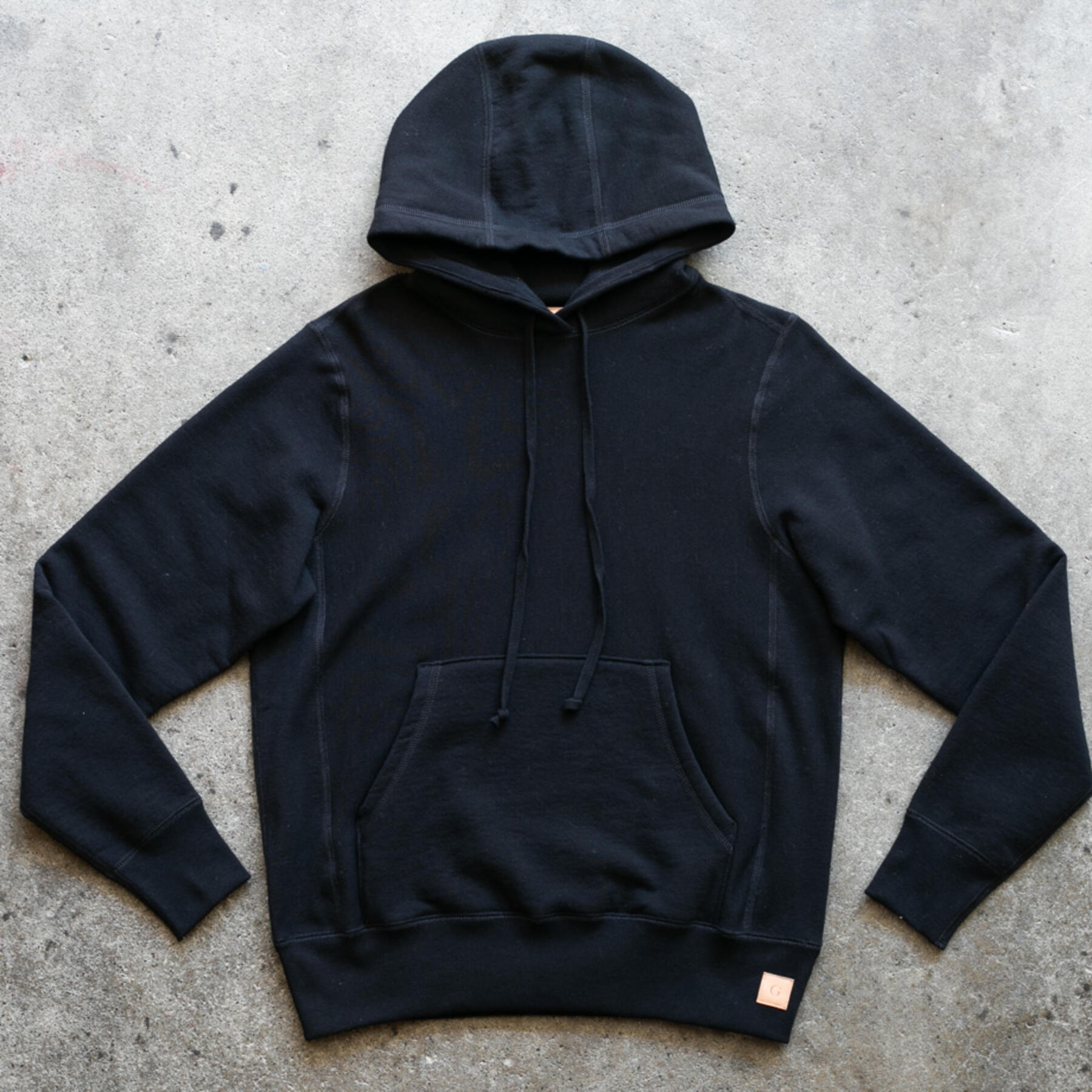 gustin vintage heavyweight pullover hoodie - black