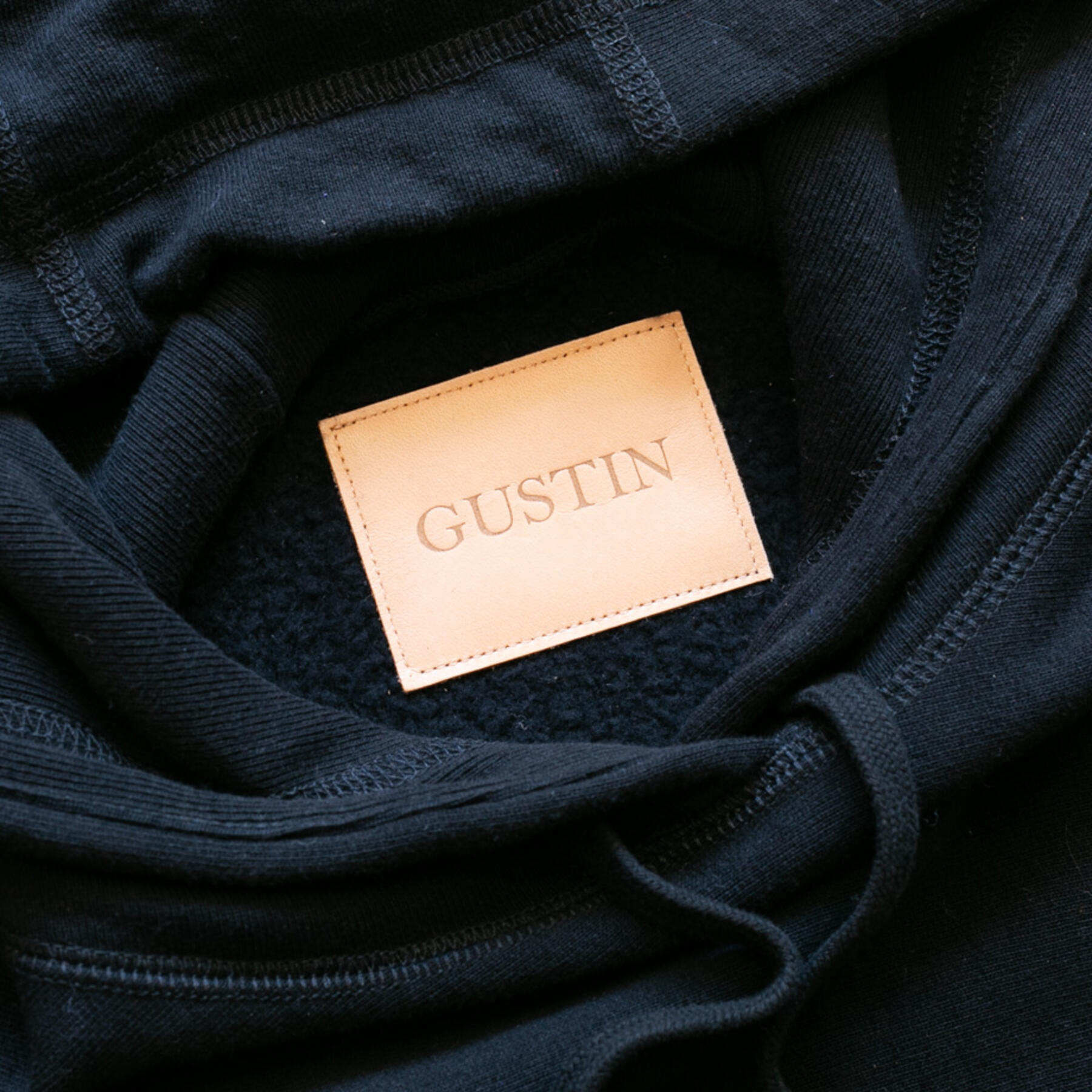 gustin vintage heavyweight pullover hoodie - black