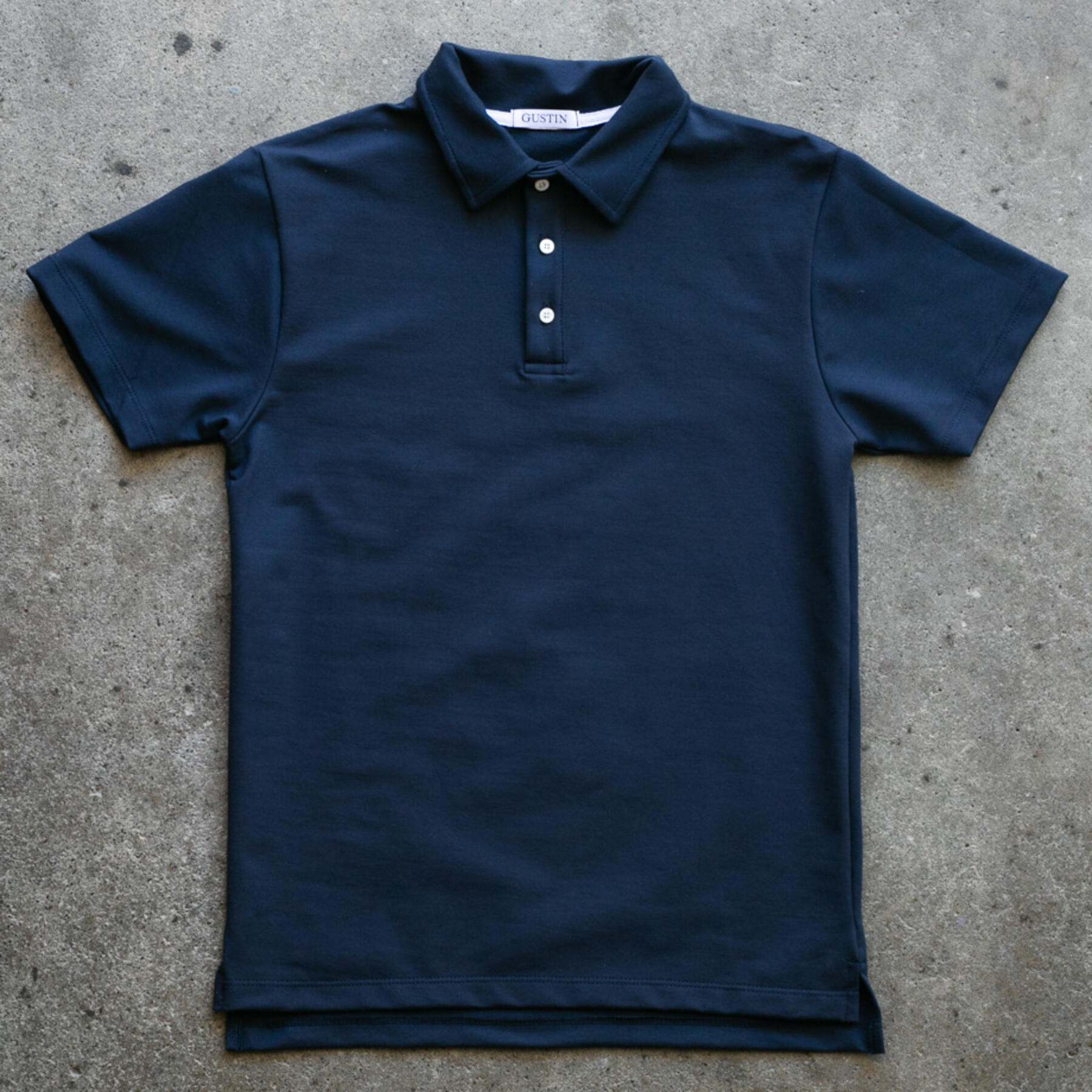 gustin micro french terry polo - navy