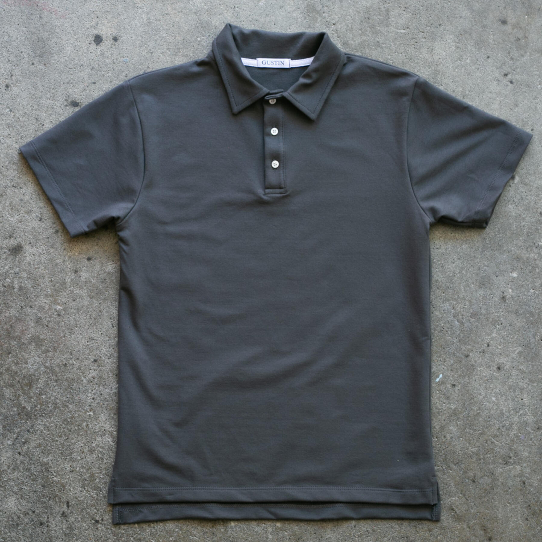 gustin micro french terry polo - graphite