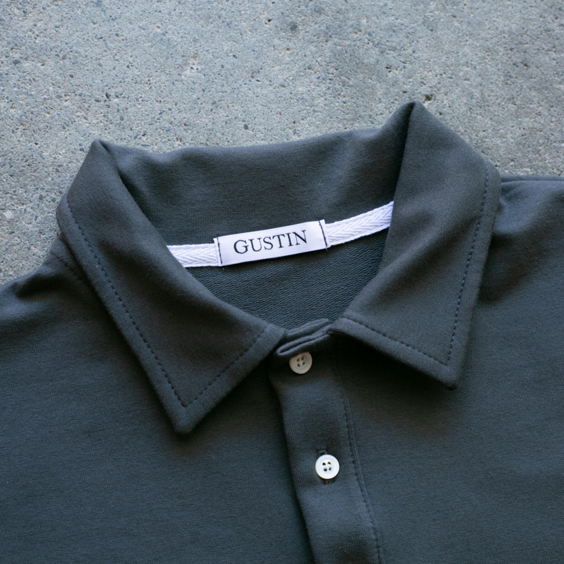 gustin micro french terry polo - graphite