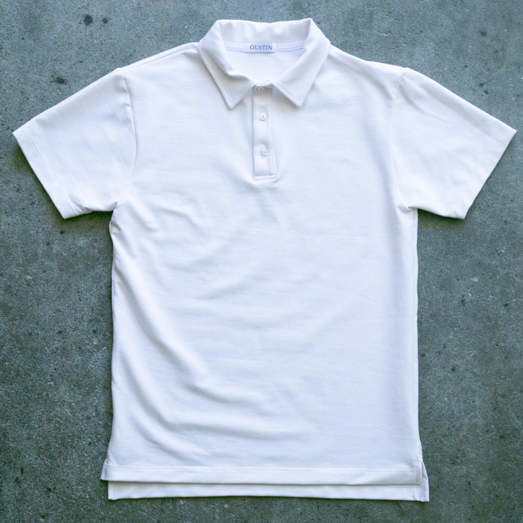 gustin micro french terry polo - white