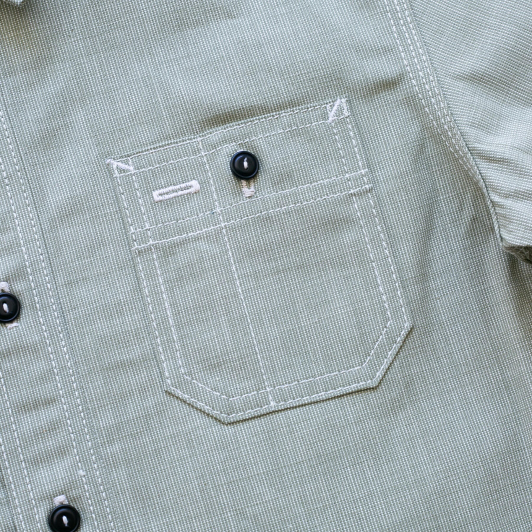 gustin #140 selvedge moss jacquard workshirt