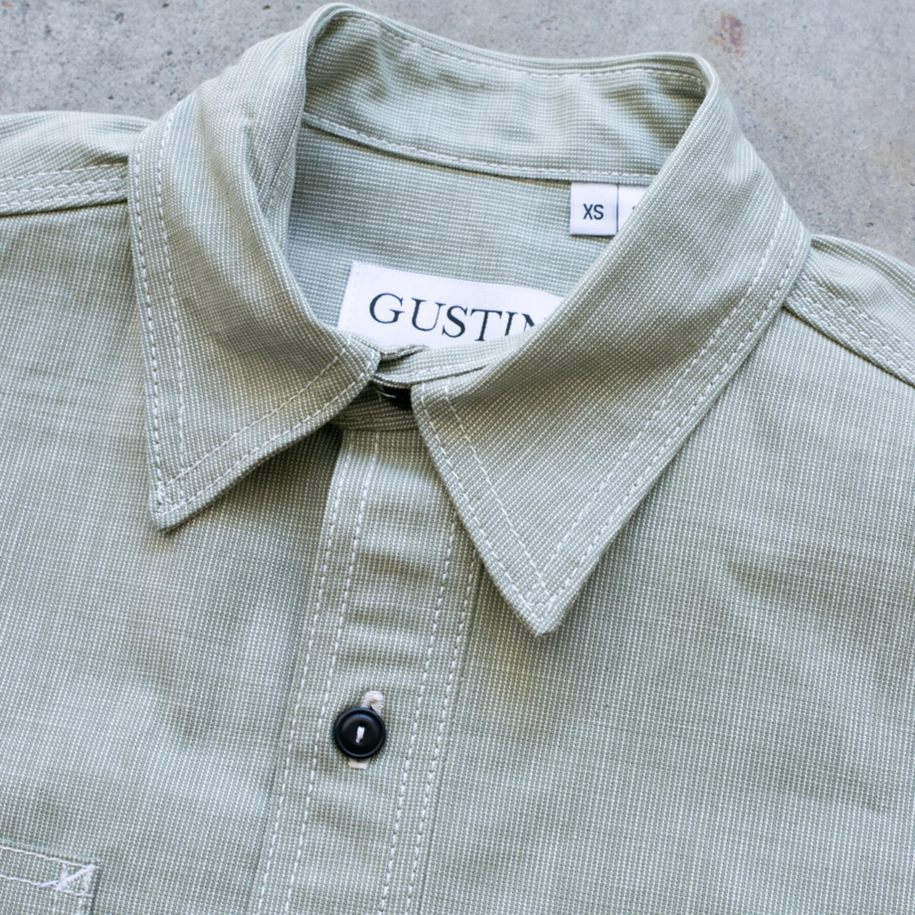 gustin #140 selvedge moss jacquard workshirt