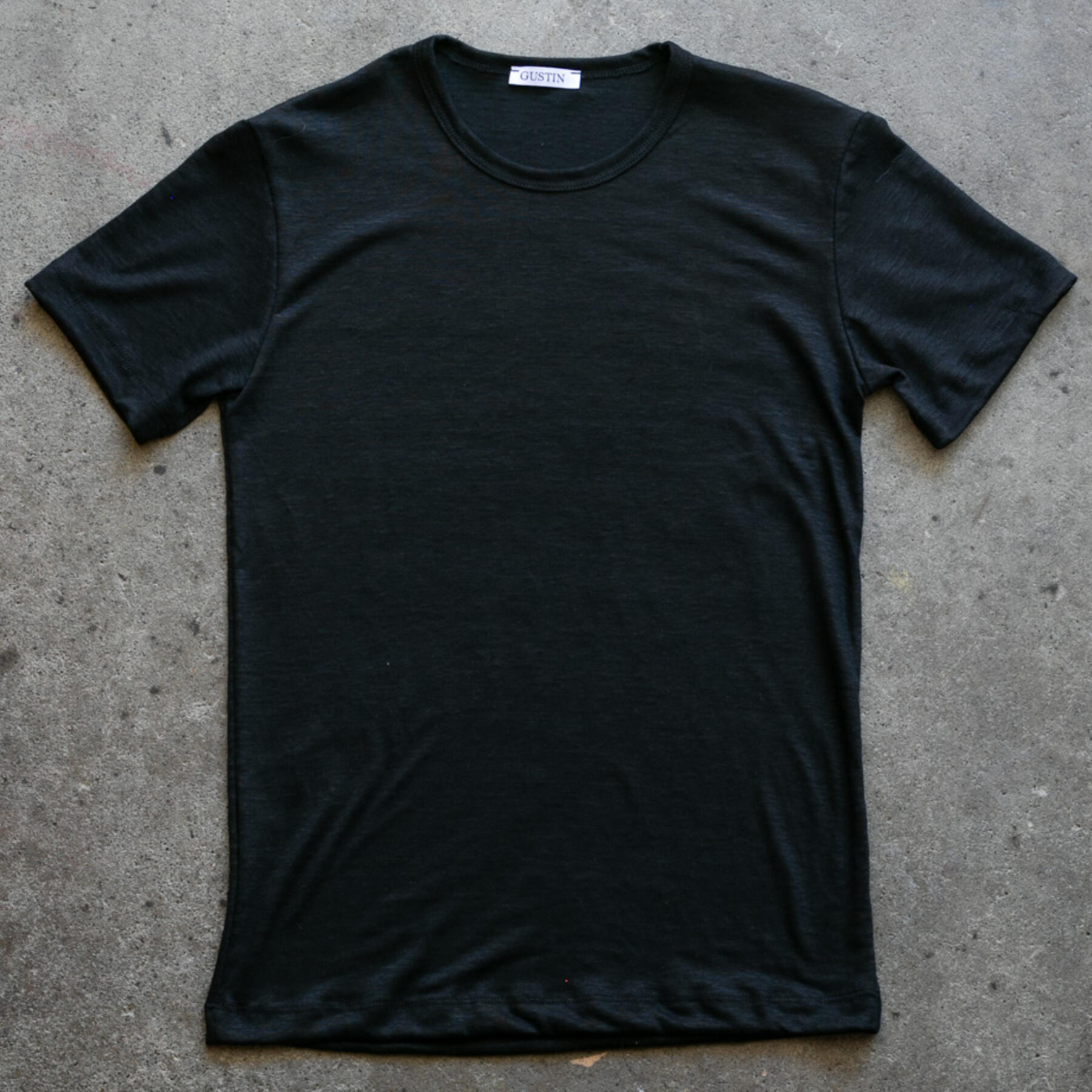 gustin japan pure linen t-shirt - black