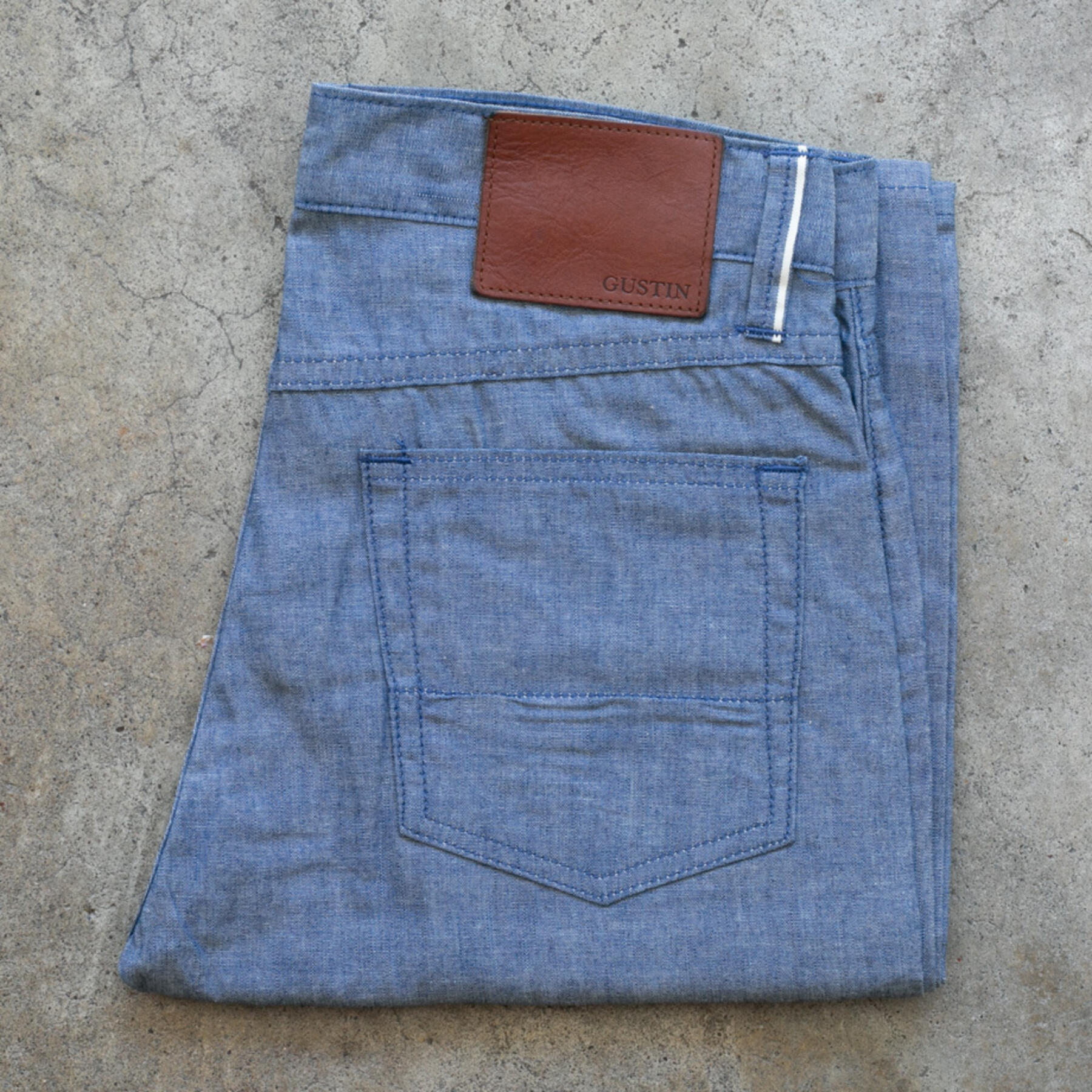 gustin #543 japan selvedge chambray - indigo