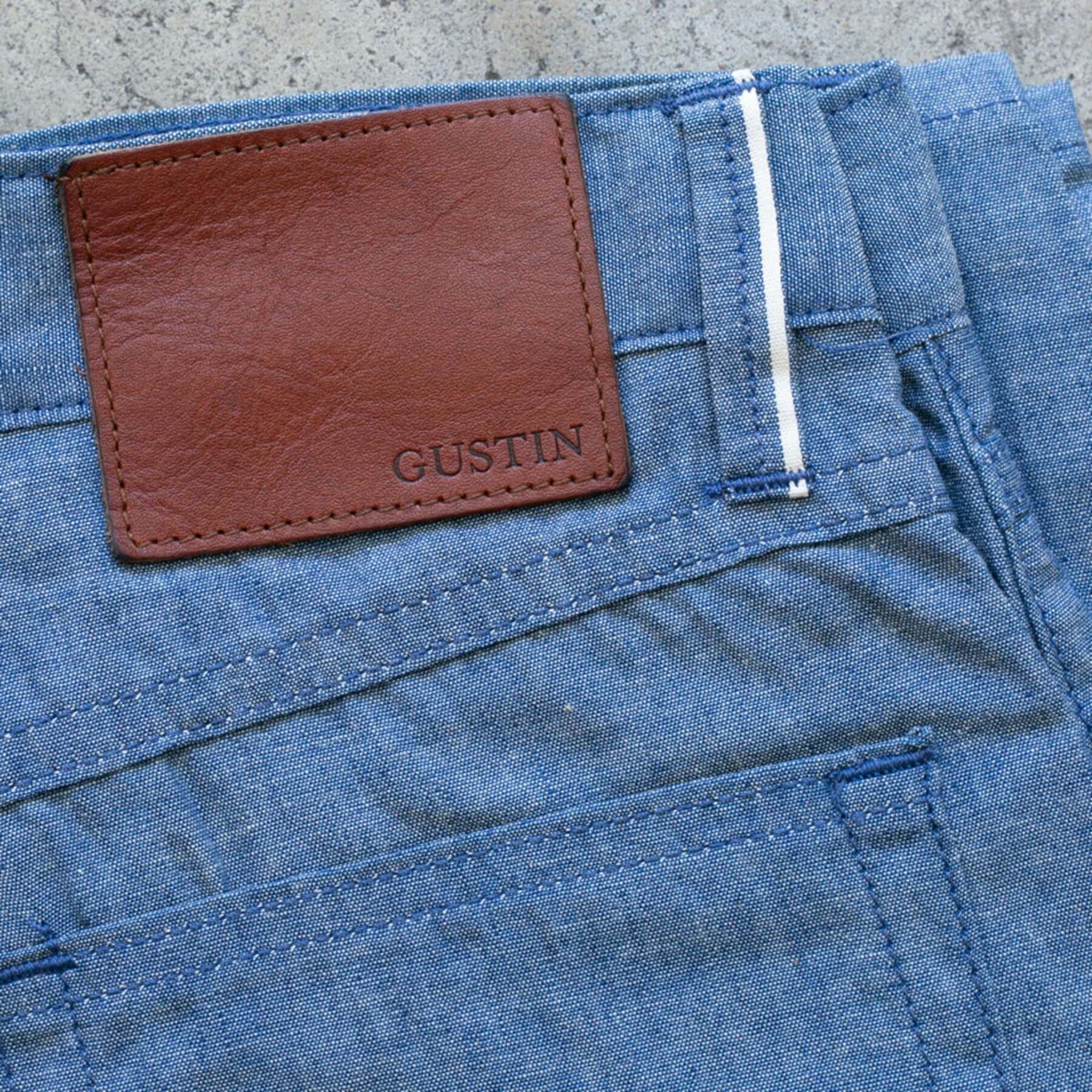 gustin #543 japan selvedge chambray - indigo