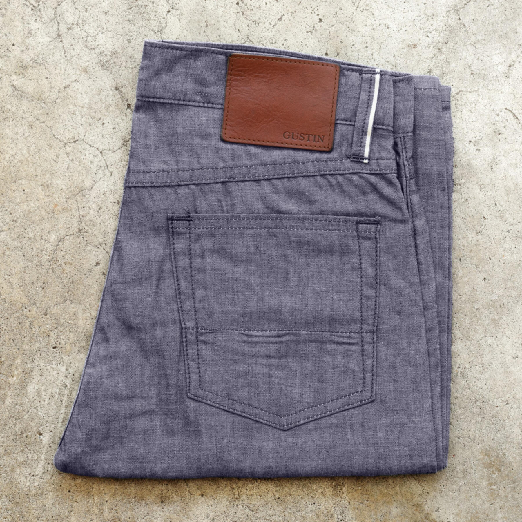 gustin #544 japan selvedge chambray - purple