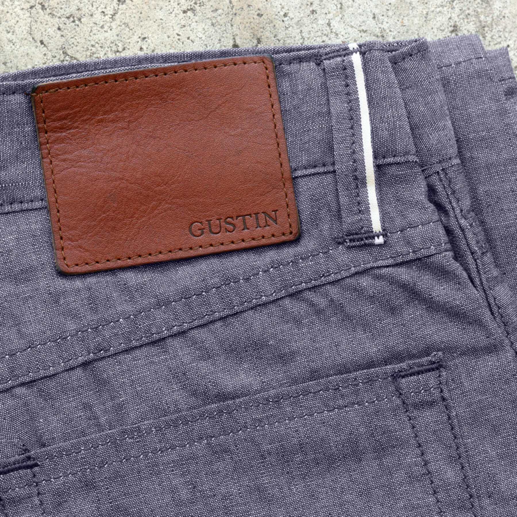 gustin #544 japan selvedge chambray - purple