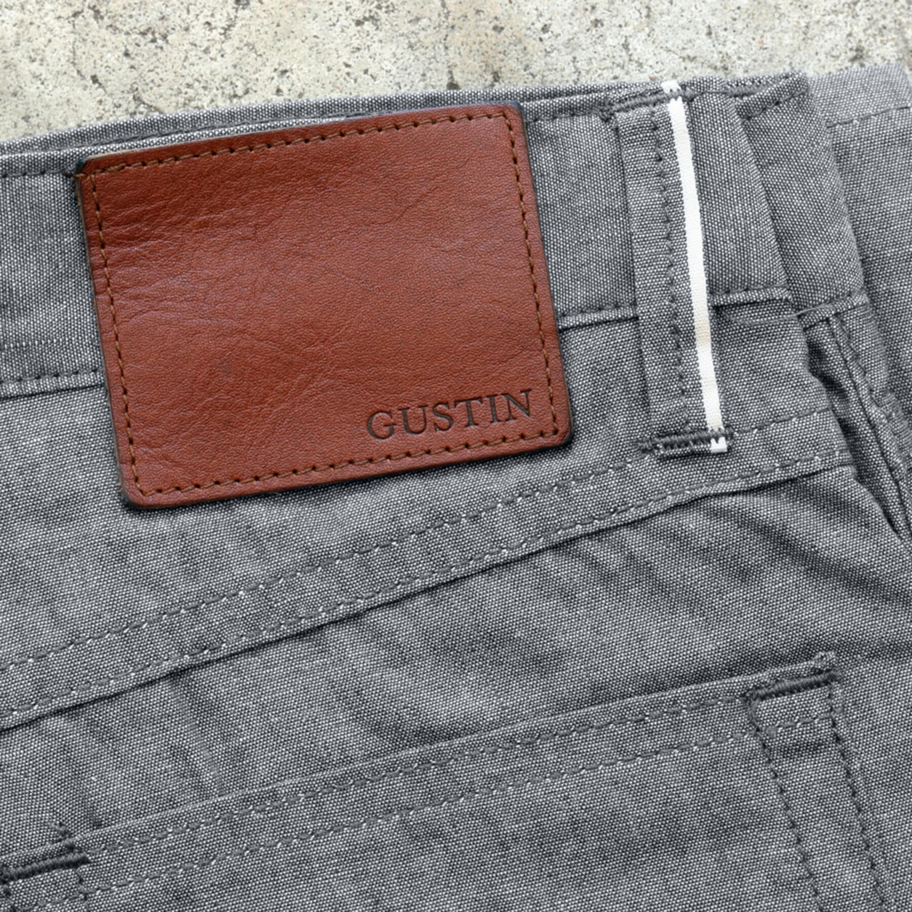 gustin #545 japan selvedge chambray - grey