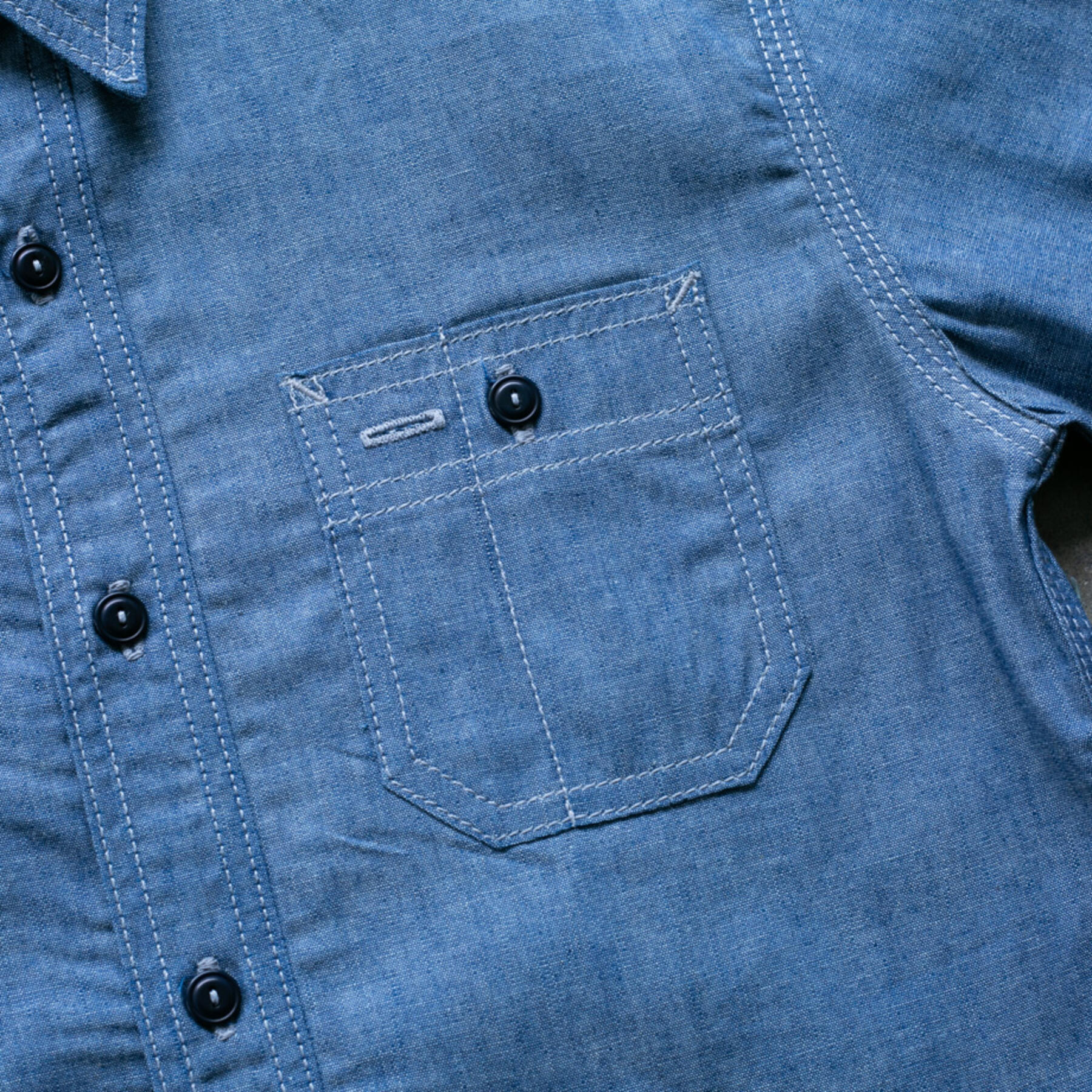 gustin #142 japan selvedge chambray workshirt - indigo