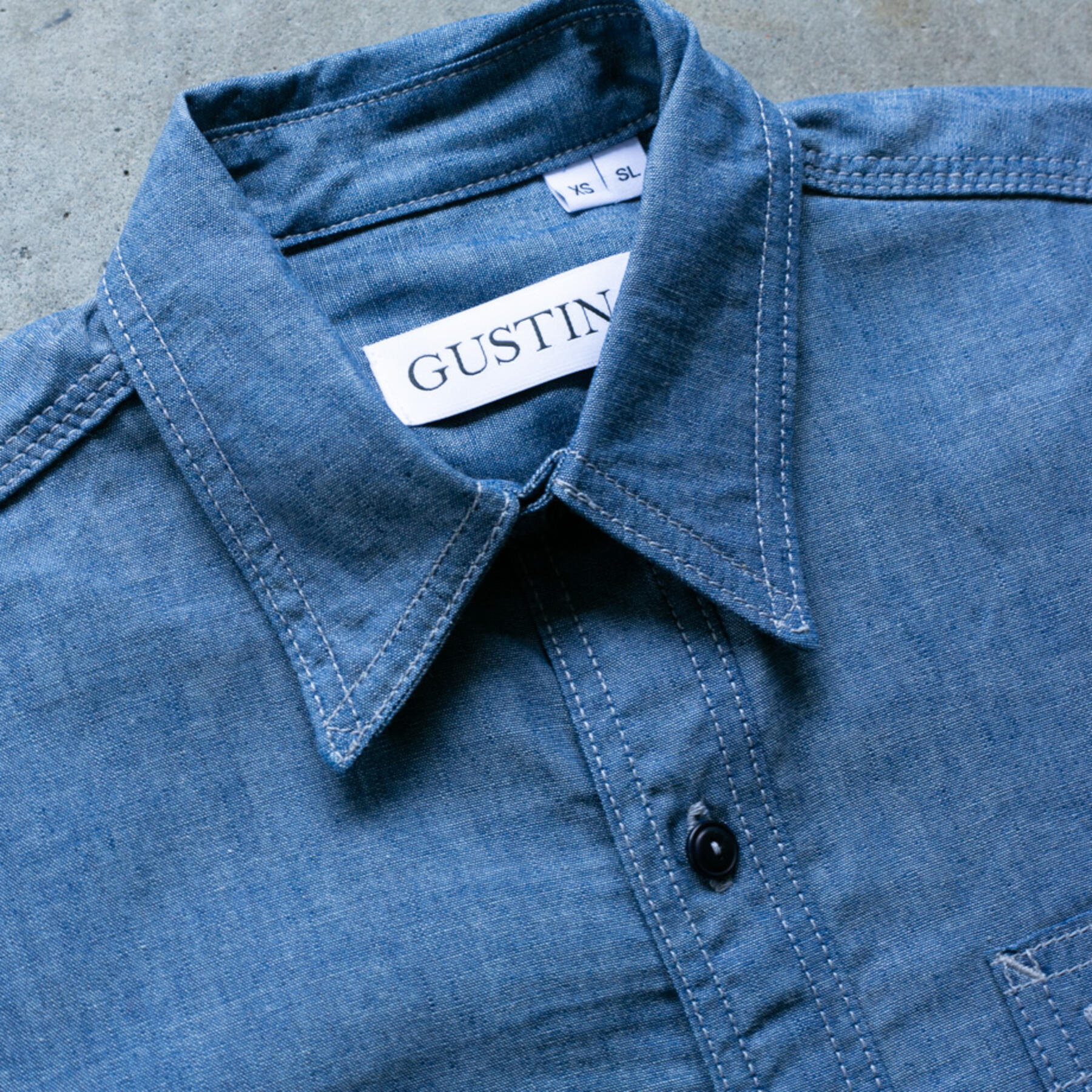 gustin #142 japan selvedge chambray workshirt - indigo