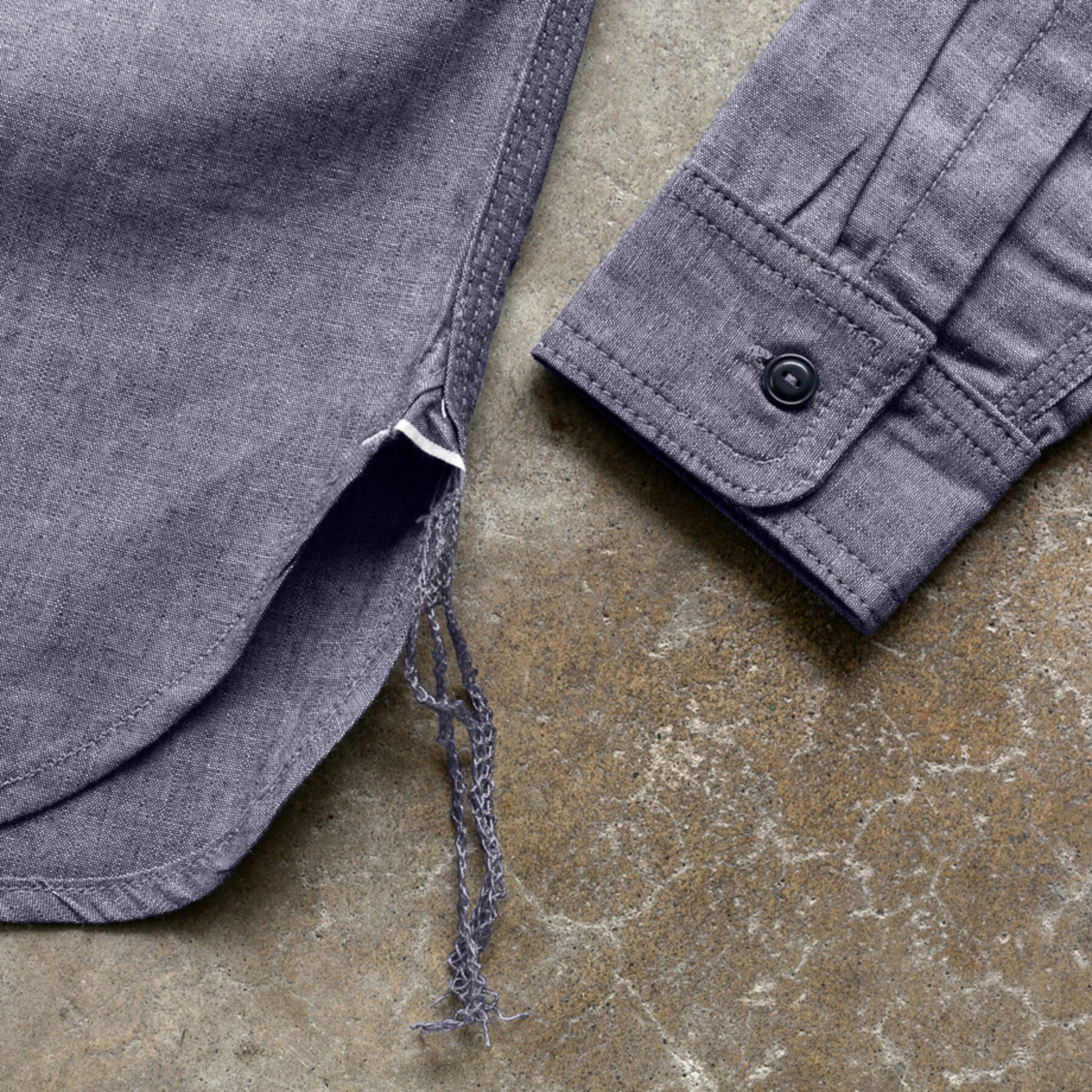 gustin #143 japan selvedge chambray workshirt - purple
