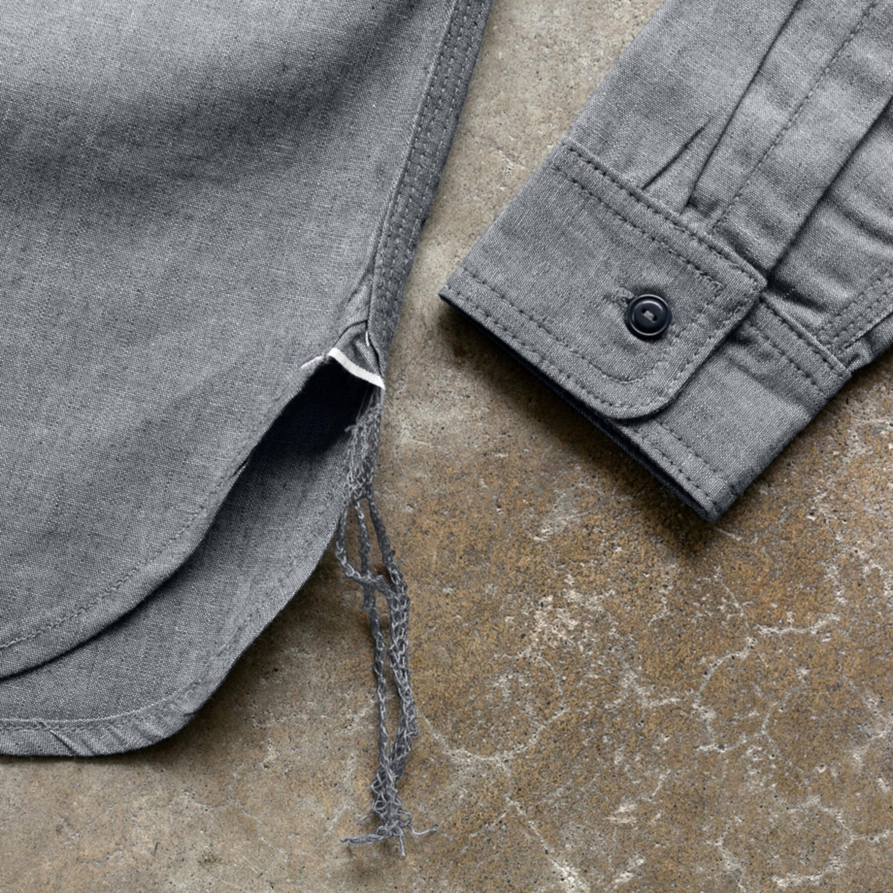 gustin #144 japan selvedge chambray workshirt - grey