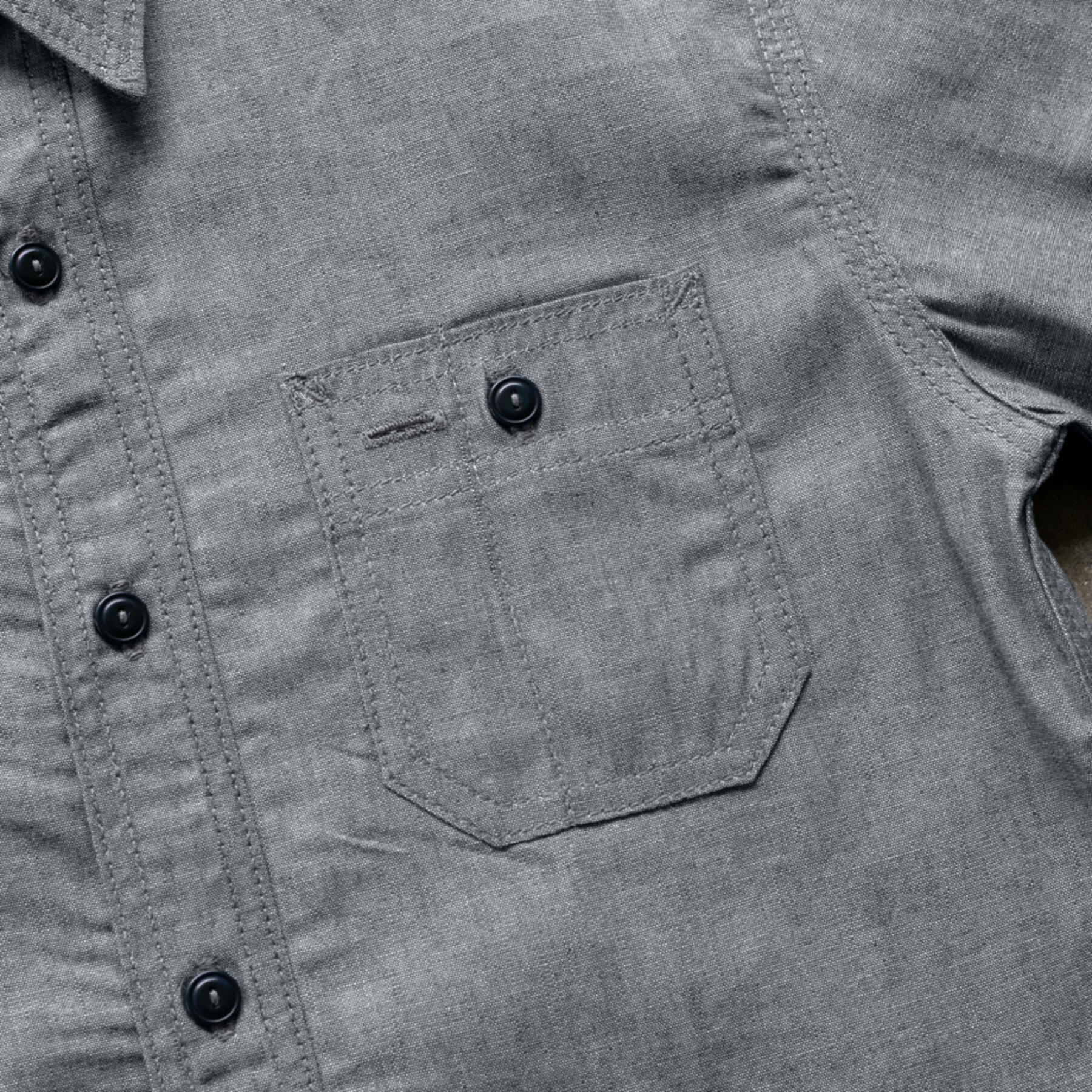 gustin #144 japan selvedge chambray workshirt - grey
