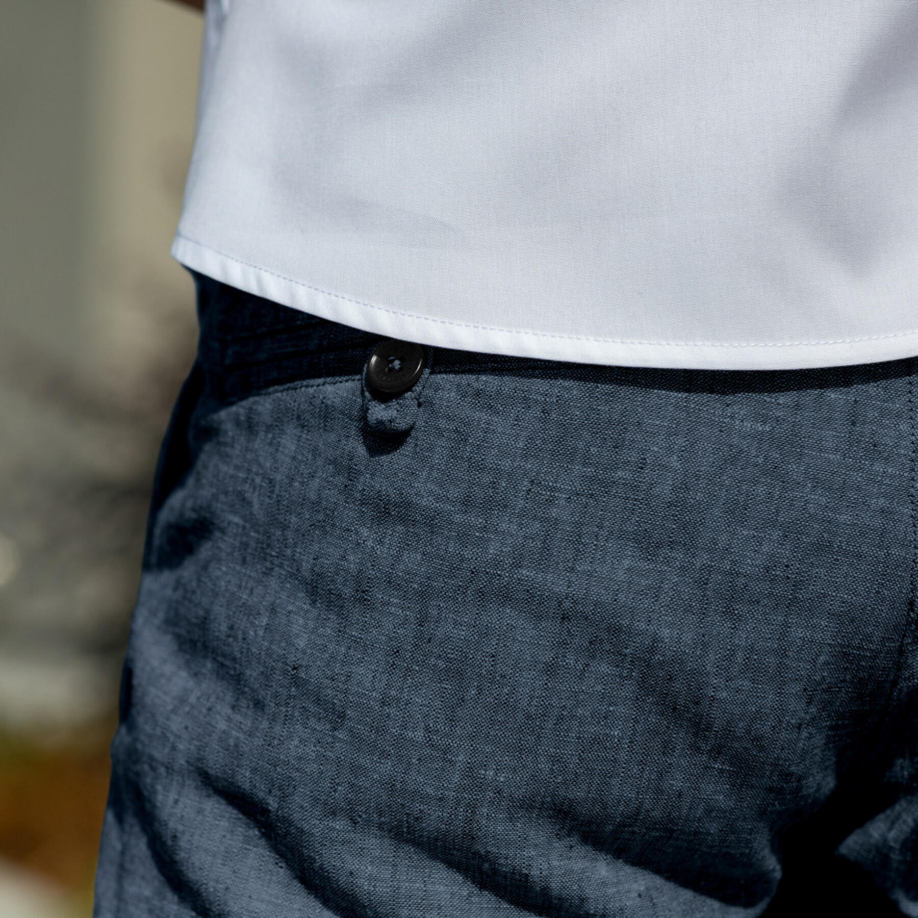 gustin #234 nautical blue linen chambray chinos