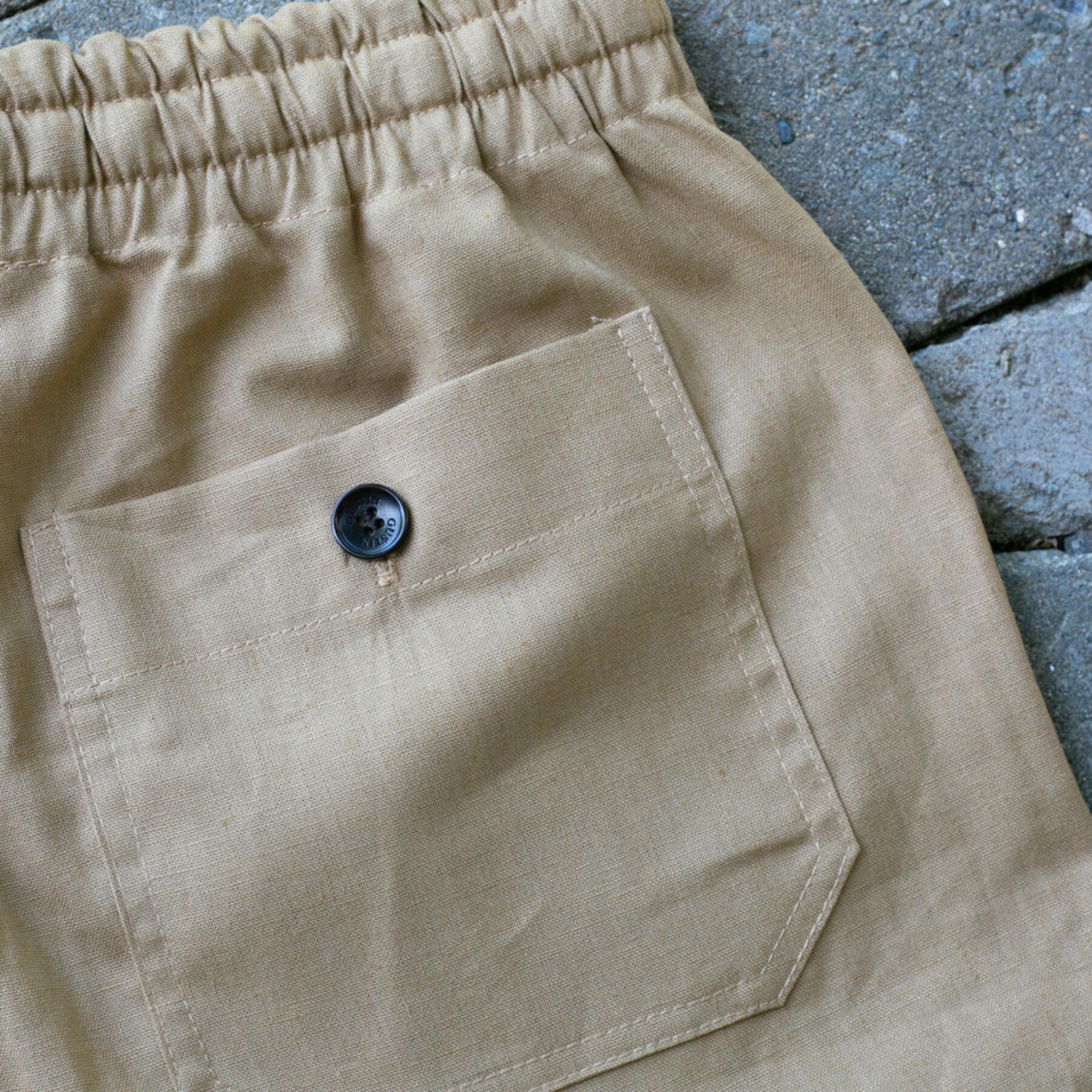 gustin #52 classic linen shorts - khaki
