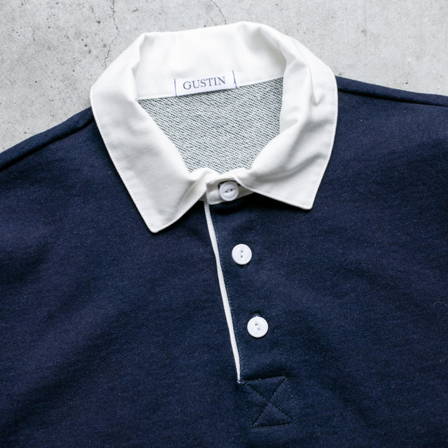 gustin indigo dye rugby sweatshirt