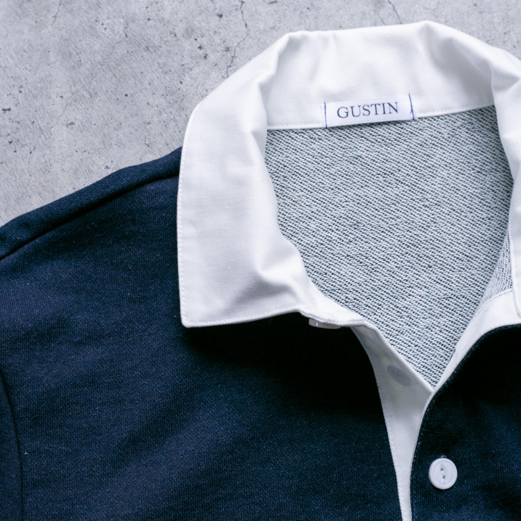 gustin indigo dye rugby sweatshirt
