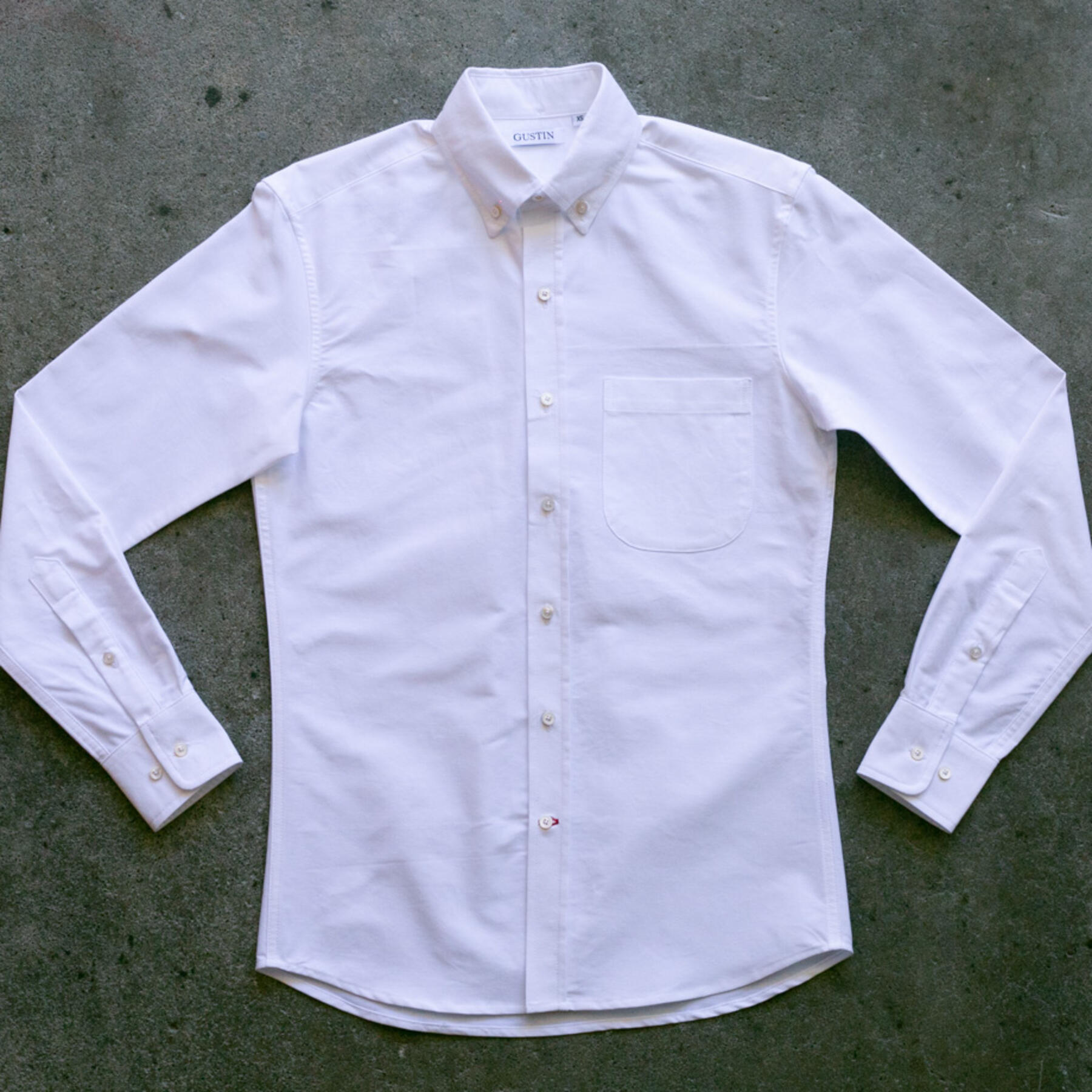 gustin #1097 selvedge oxford - white